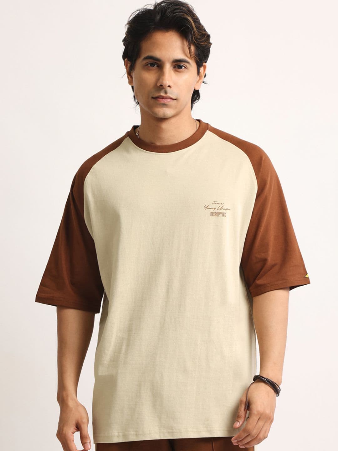 Maniac Men Typography Colourblocked T-shirt - view 1