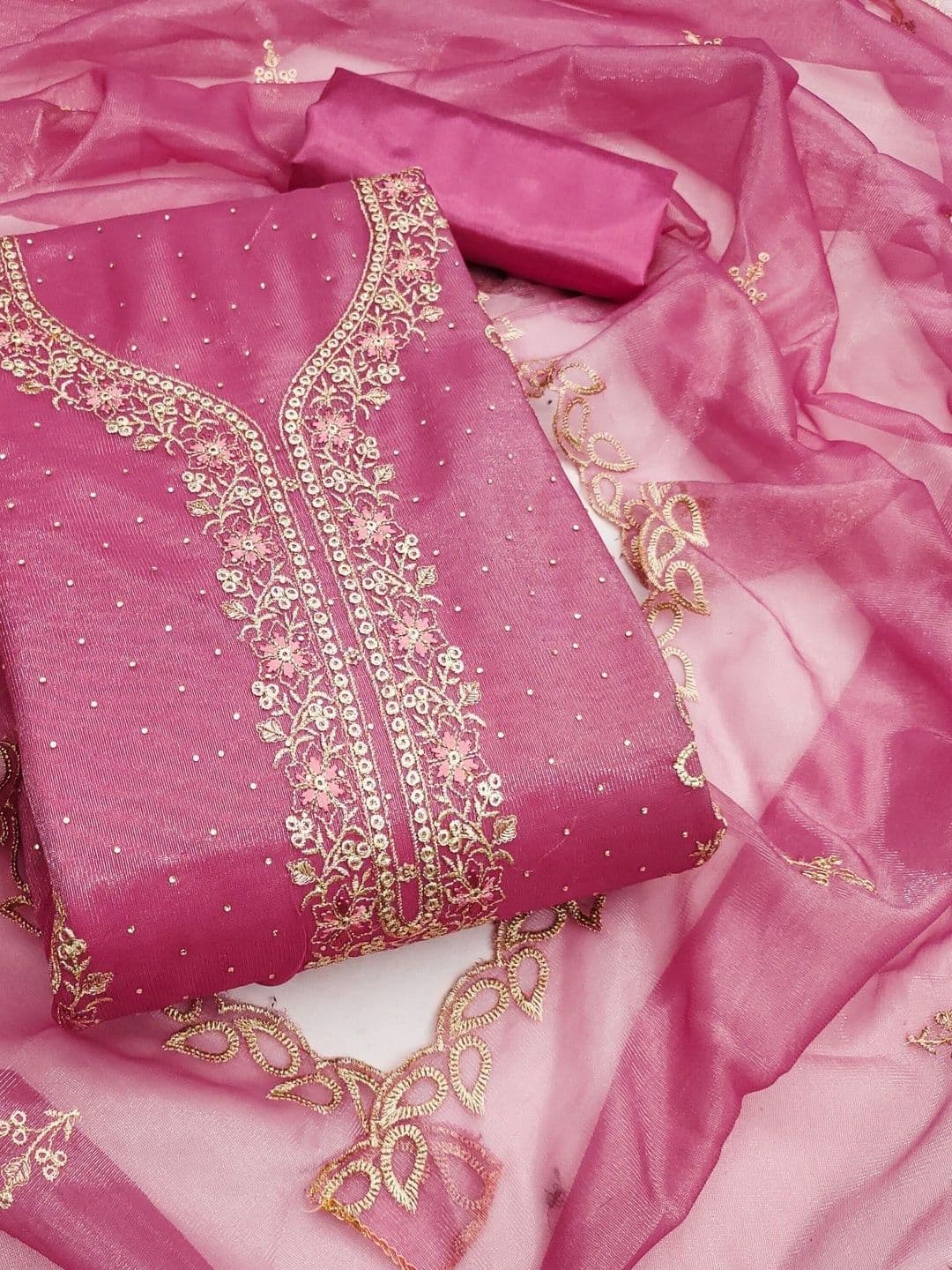 Dhaaga Ghar Embroidered Unstitched Dress Material - view 1