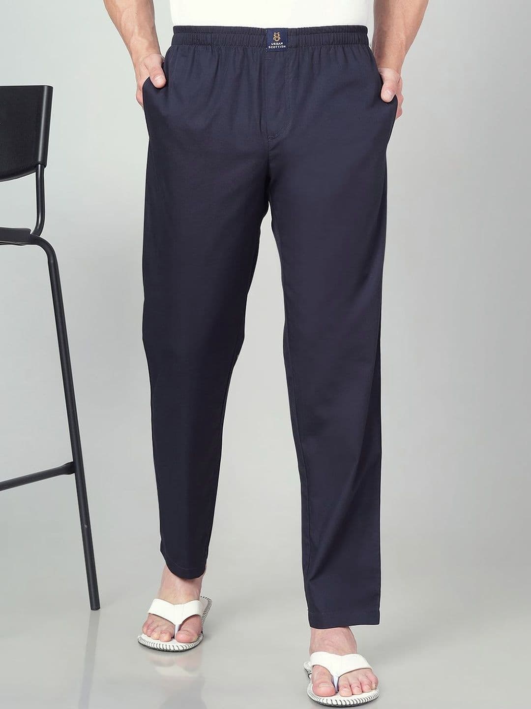 URBAN SCOTTISH Cotton Mid-Rise Straight Lounge Pants - view 1