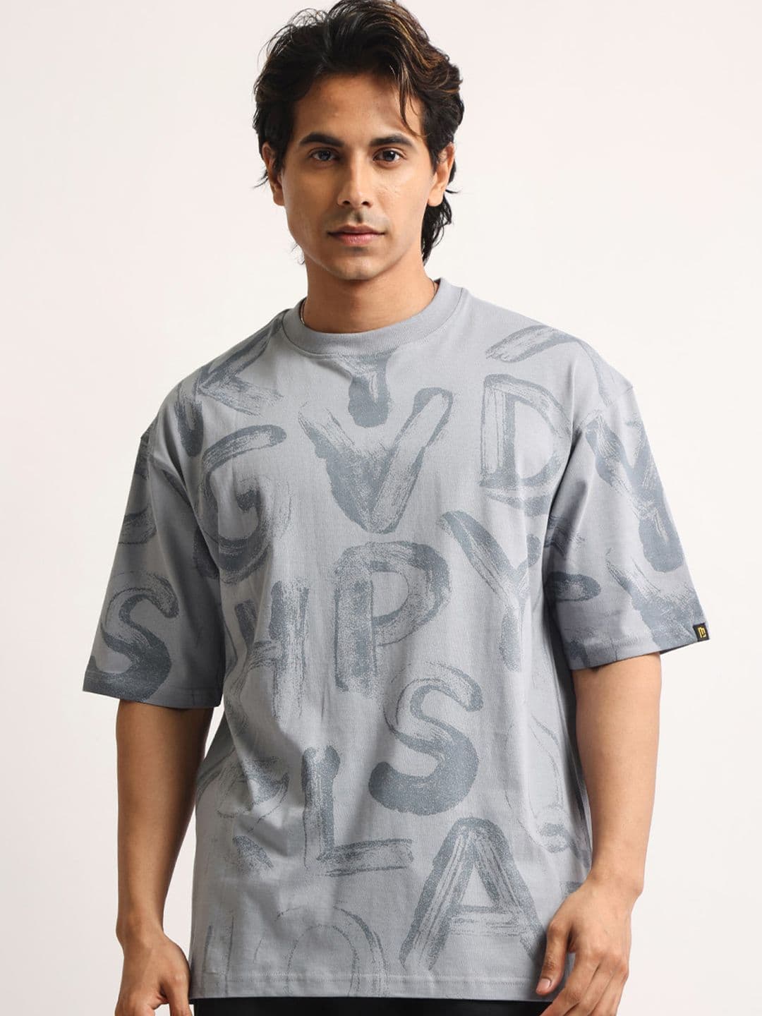 Maniac Men Typography Printed Drop-Shoulder Sleeves T-shirt - view 1
