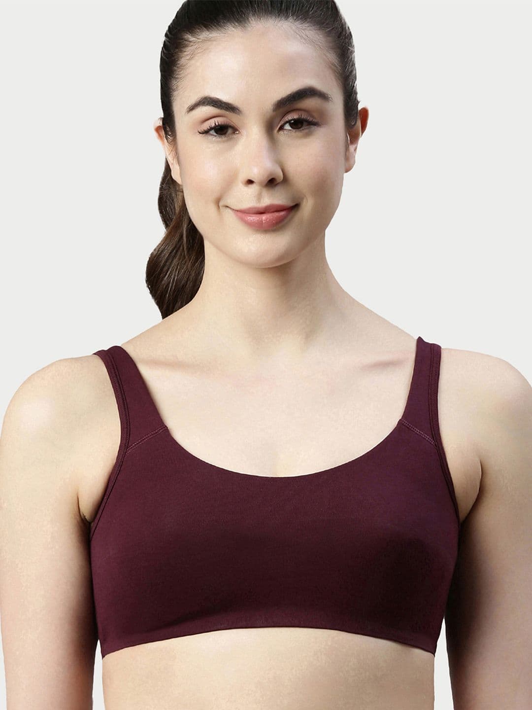 Enamor Non-Padded Wirefree & High Coverage Low Impact Sports Bra Sb06 - view 1