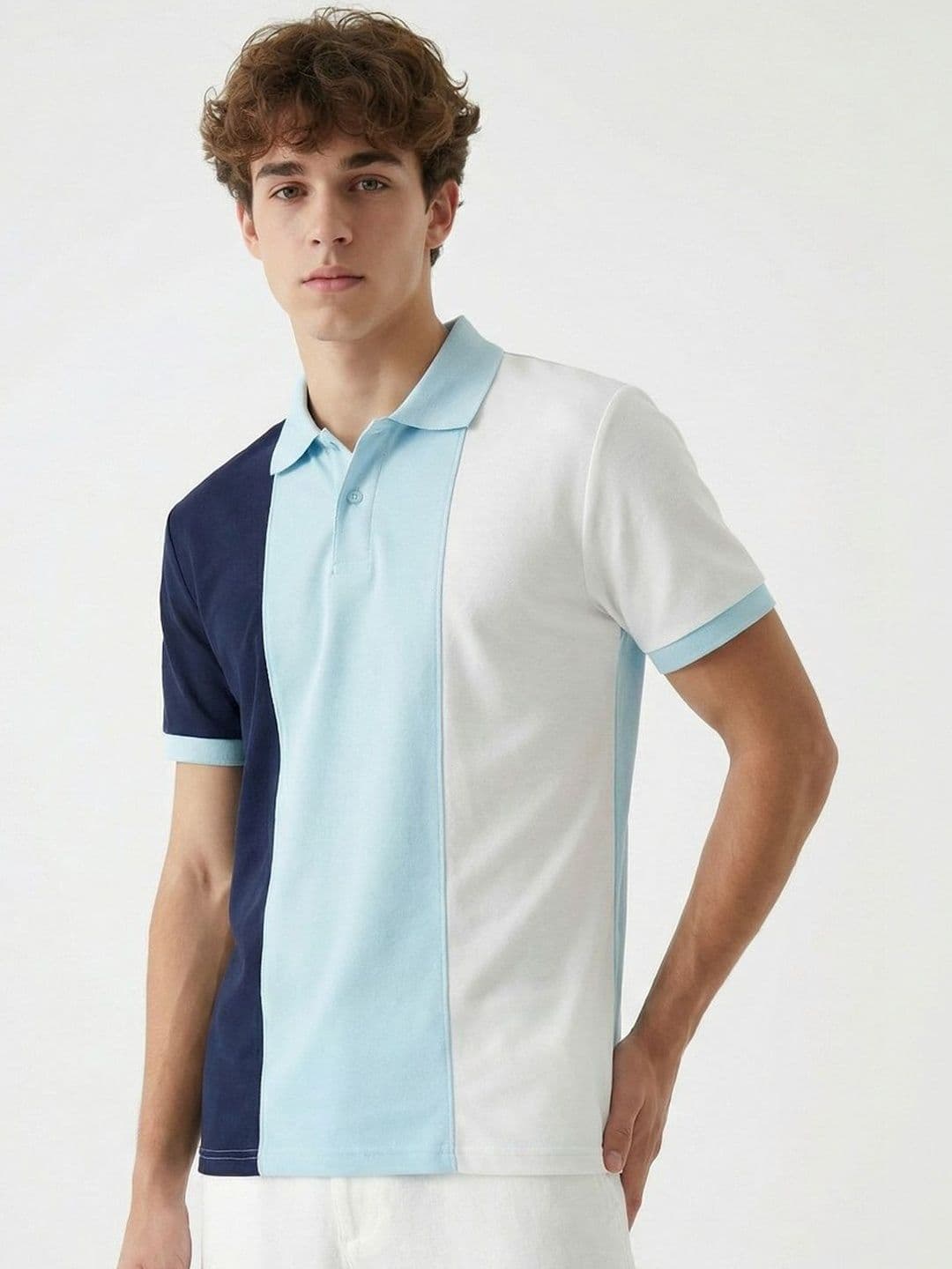 glitchez Men Colourblocked Polo Collar T-shirt - view 1