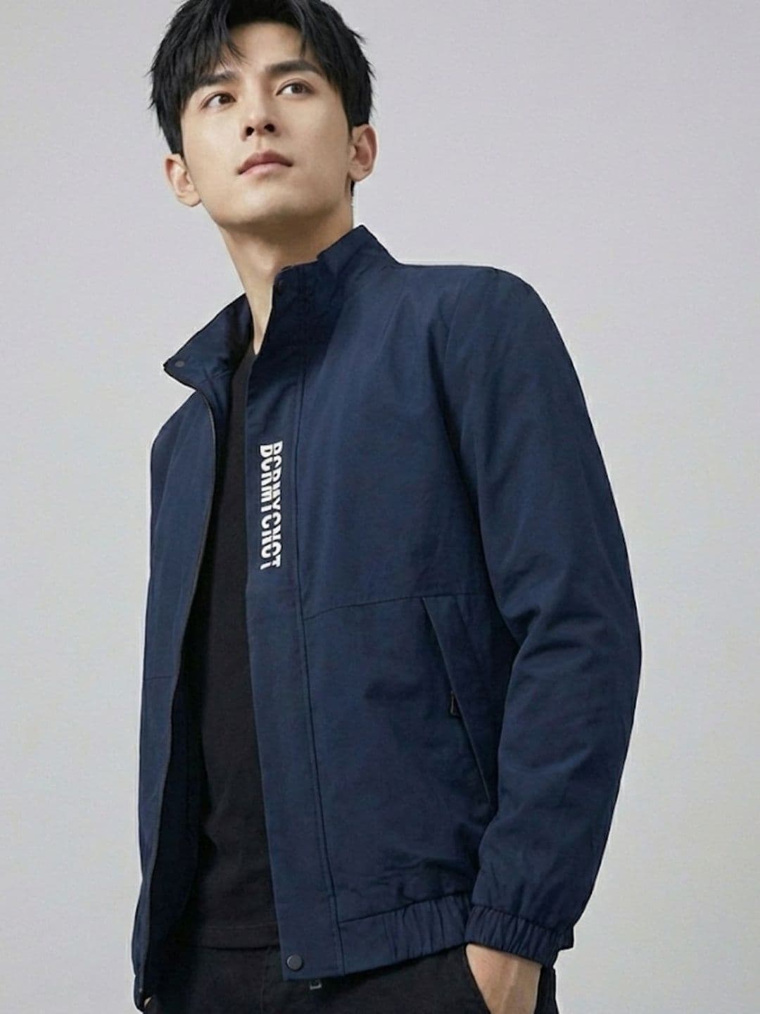 MIA FASHION Men Typography Lightweight Biker Jacket - view 1