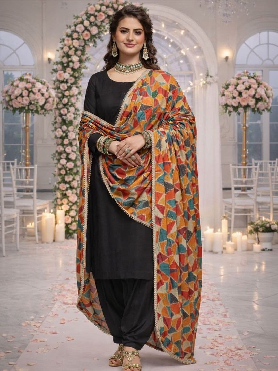 HERE&NOW Printed Kalamkari Dupatta - view 1