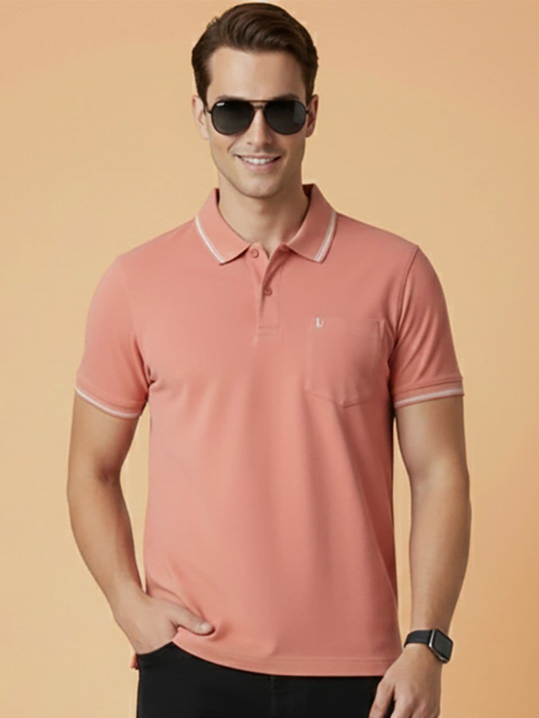 UNIBERRY JEANS Men Polo Collar Pockets T-shirt - view 1