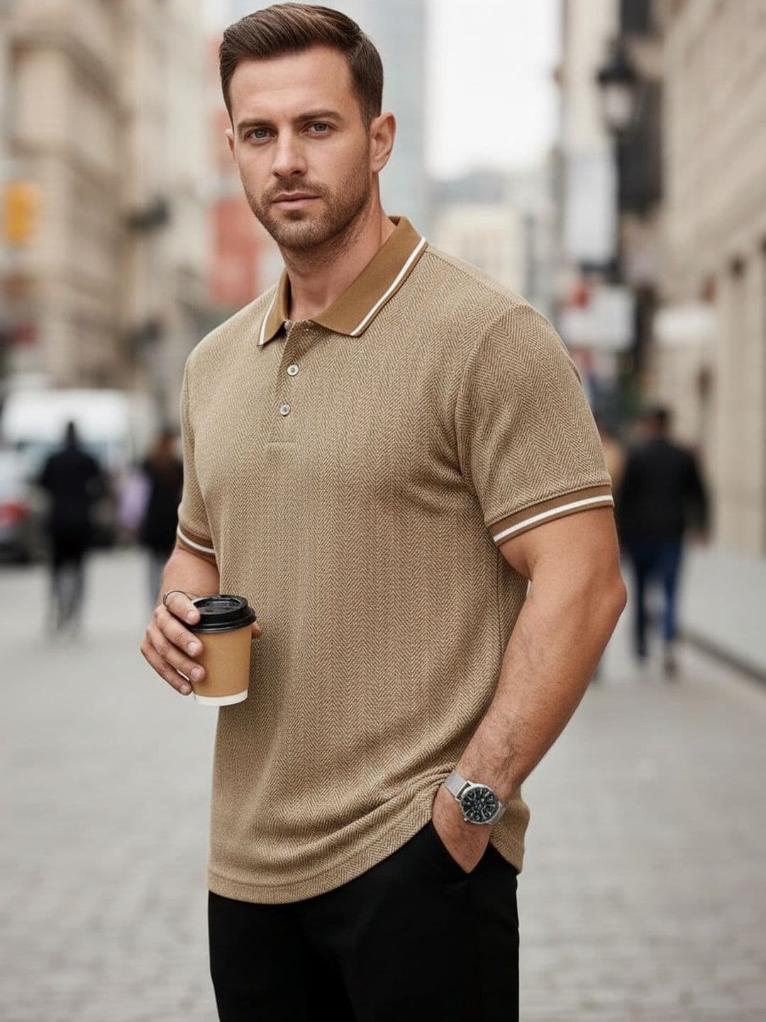 MACK JONNEY Men Polo Collar T-shirt - view 1
