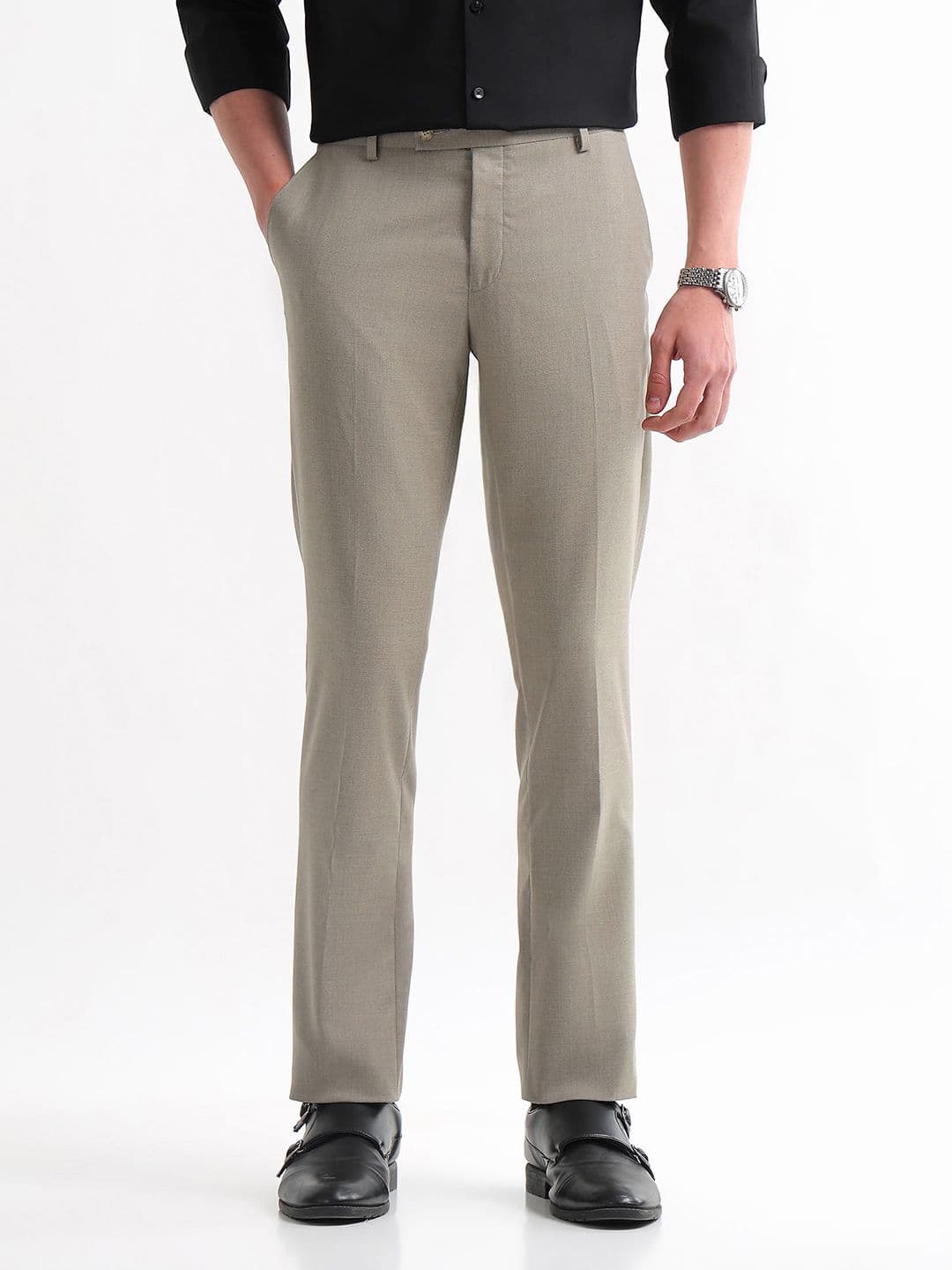 Arrow Men Hudson Tailored Fit Formal Trousers - view 1