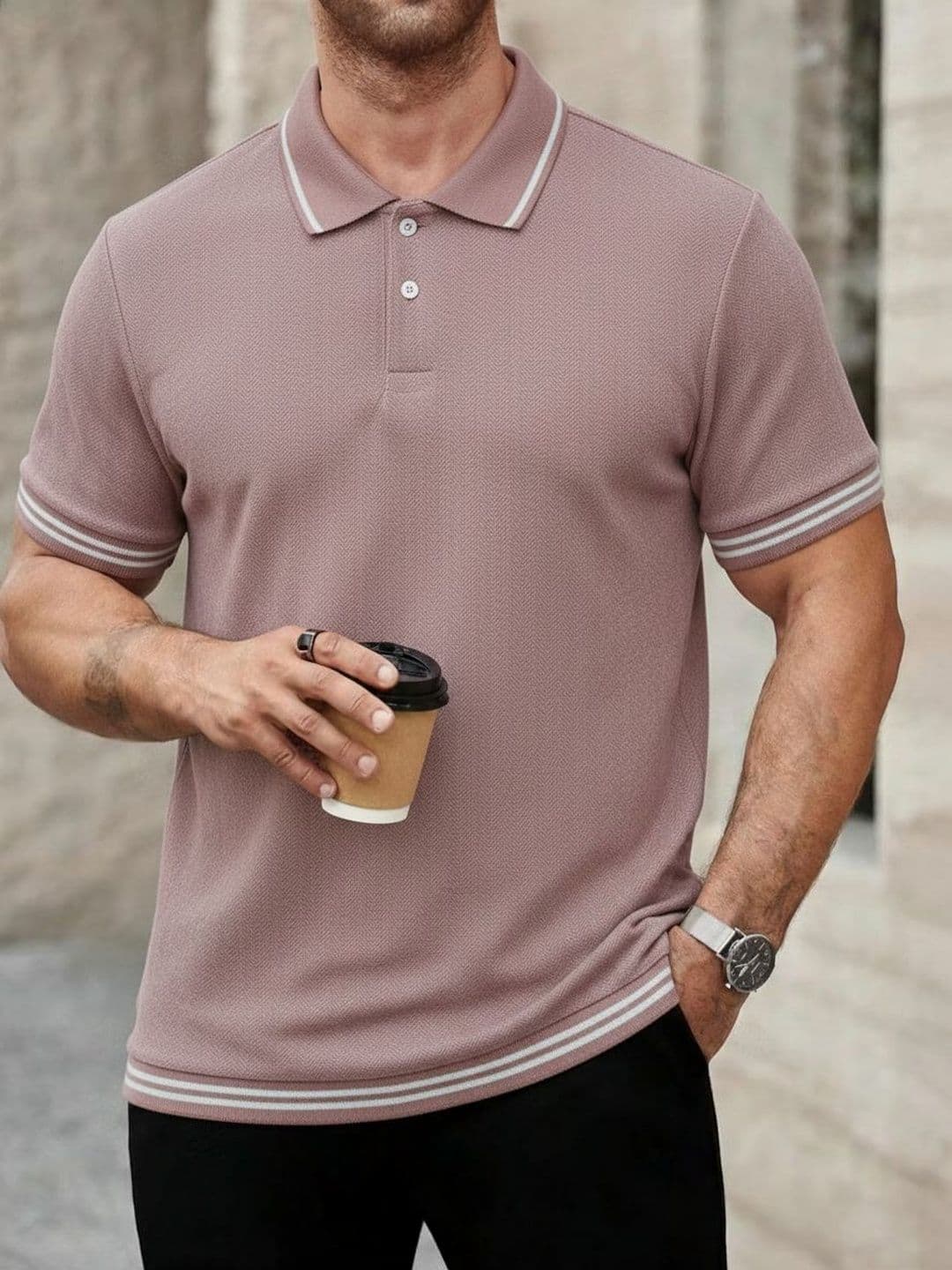 MACK JONNEY Men Polo Collar T-shirt - view 1