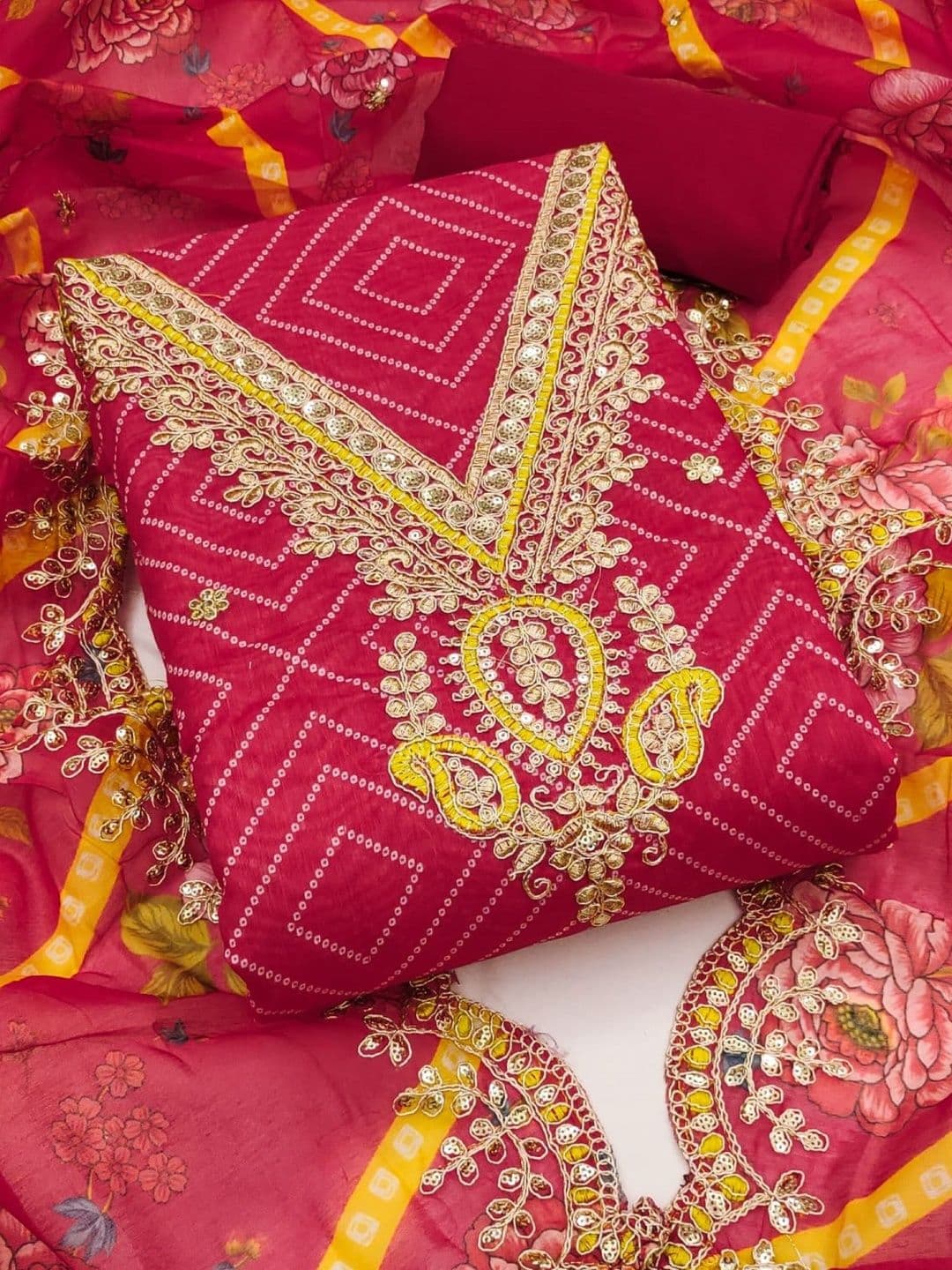 Dhaaga Ghar Printed Unstitched Dress Material - view 1