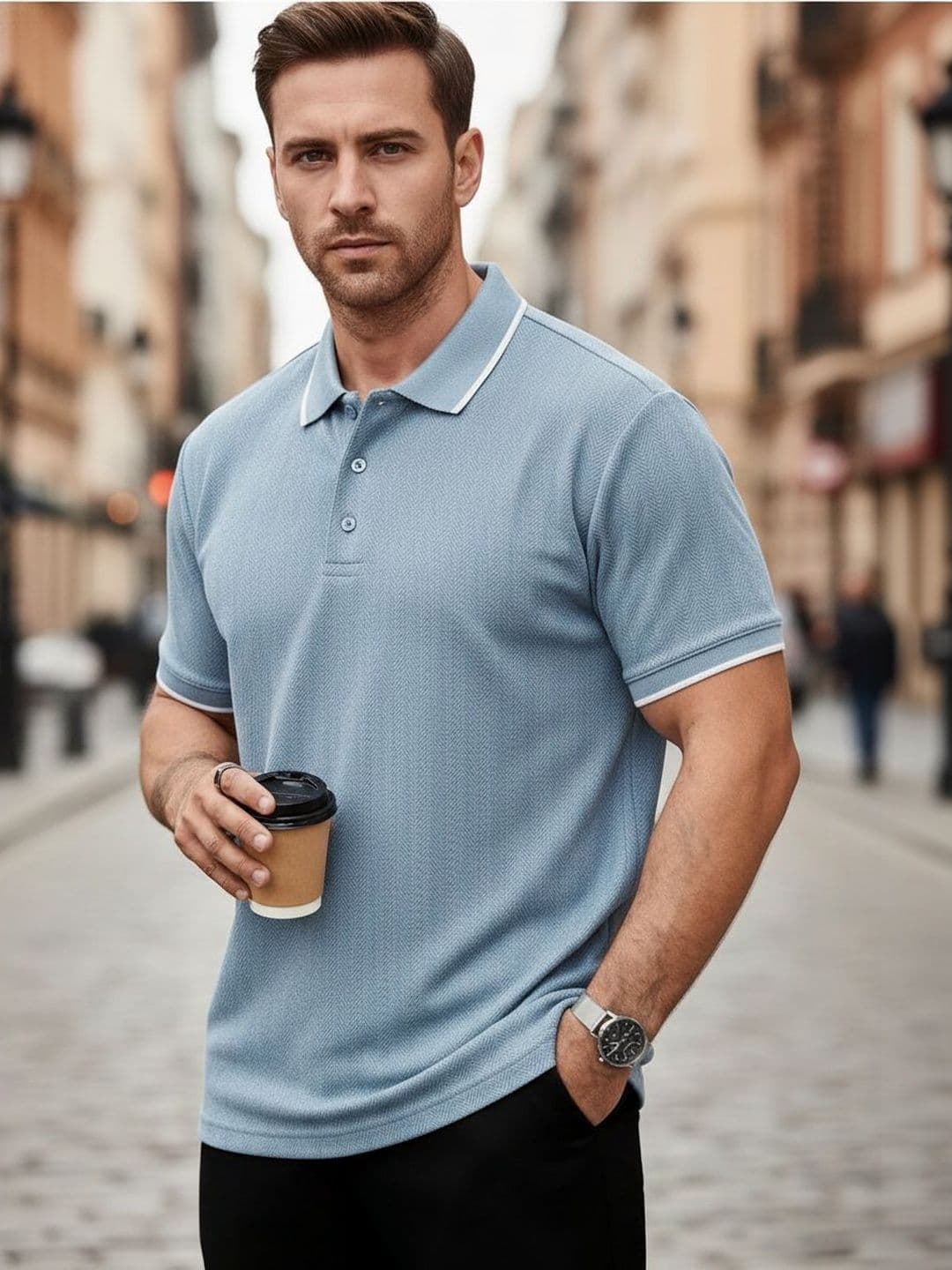 MACK JONNEY Men Polo Collar T-shirt - view 1