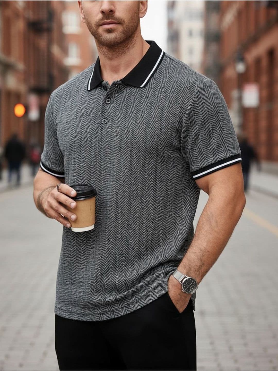 MACK JONNEY Men Polo Collar T-shirt - view 1