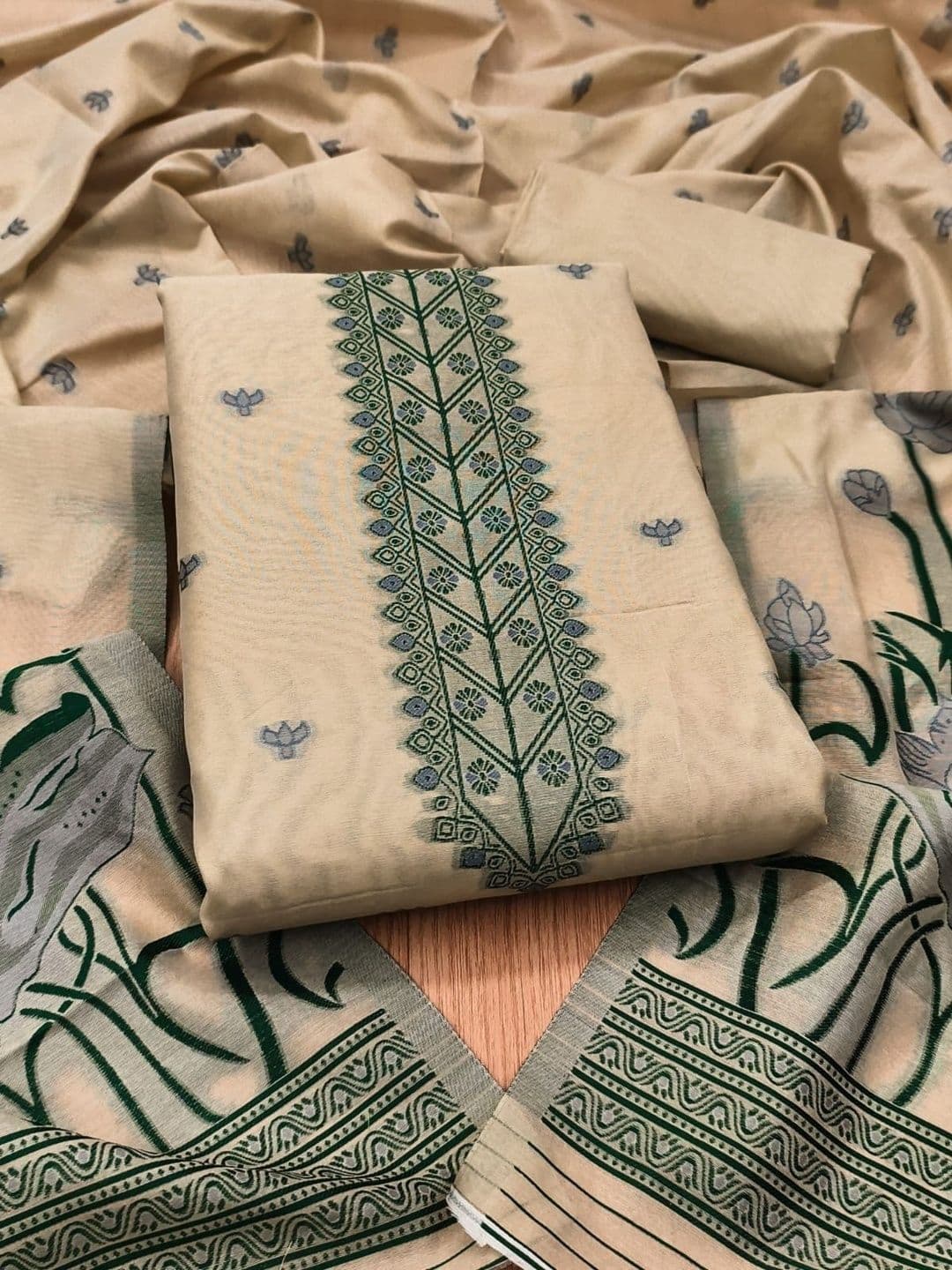 Dhaaga Ghar Embroidered Pure Cotton Unstitched Dress Material - view 1