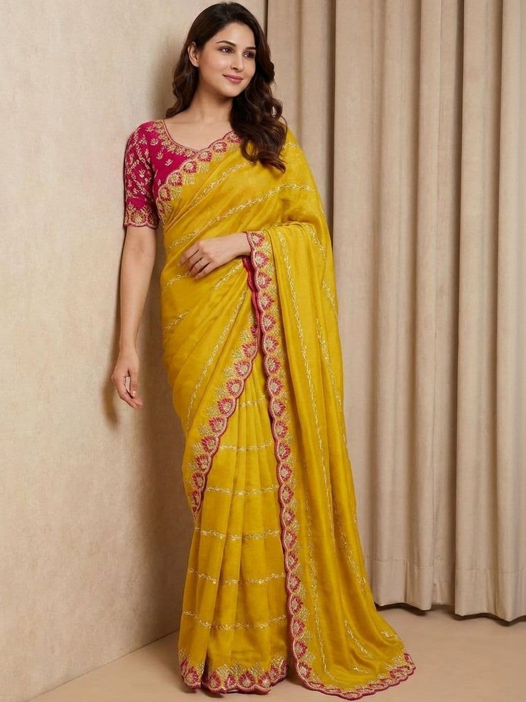 Kalista Embellished Embroidered Pure Georgette Designer Saree - view 1