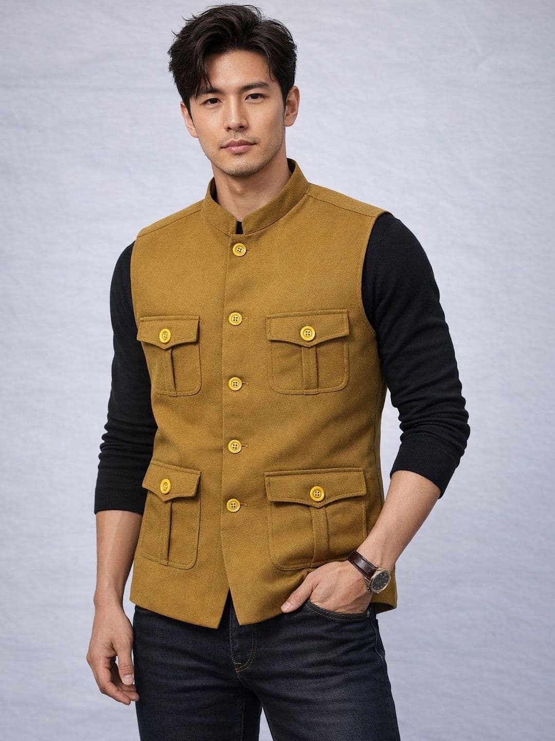 Latest Chikan Garments Mandarin Collar Padded Jacket - view 1