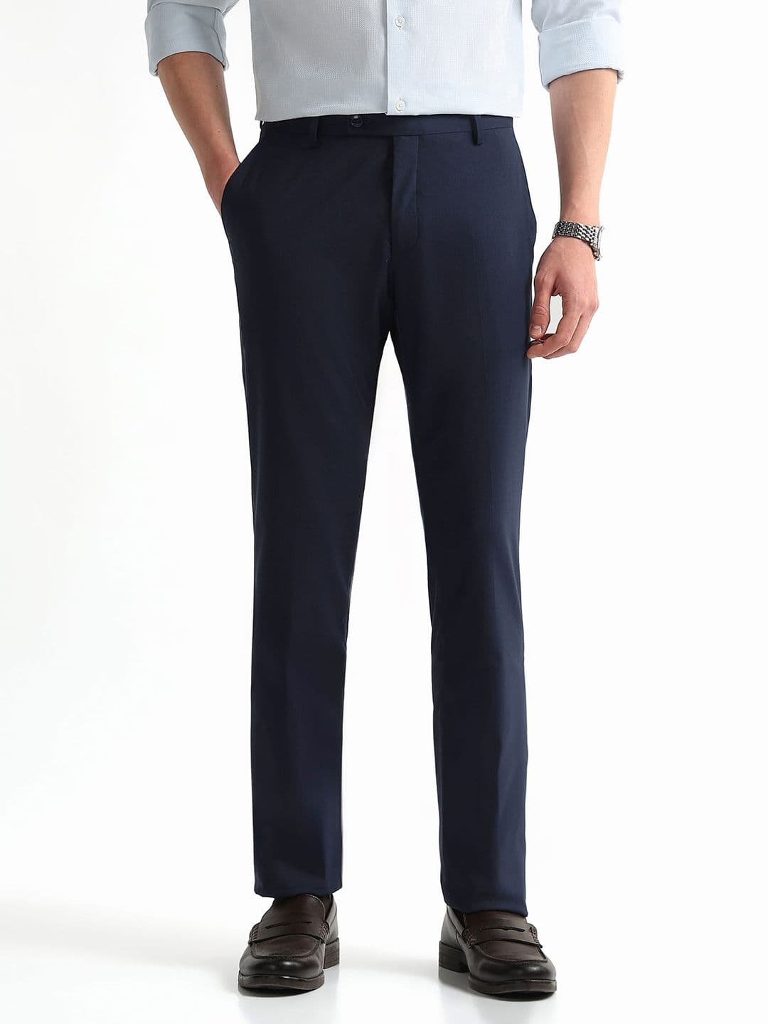 Arrow Men Striped Hudson Tailored Fit Formal Trousers - view 1