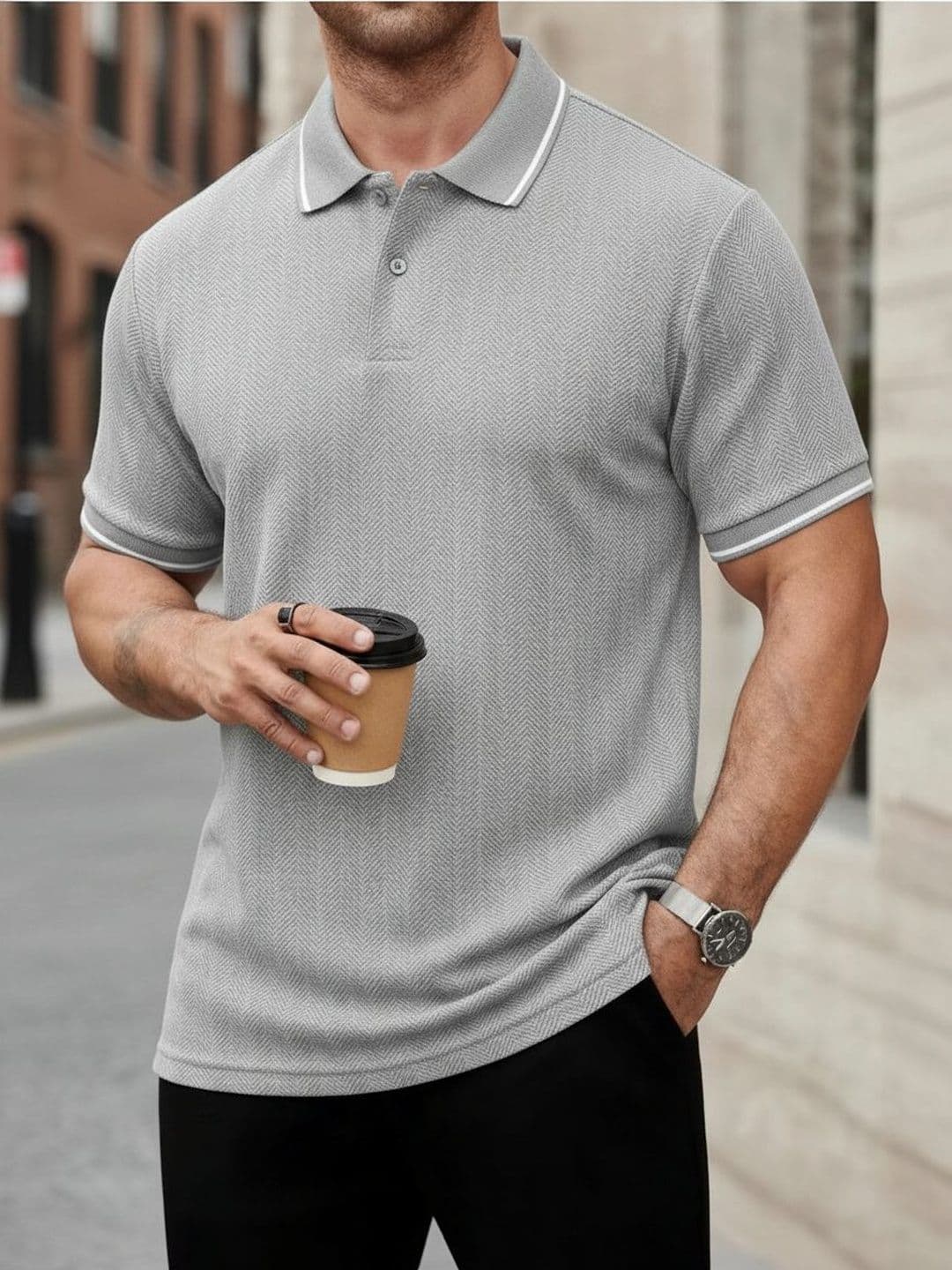 MACK JONNEY Men Polo Collar T-shirt - view 1