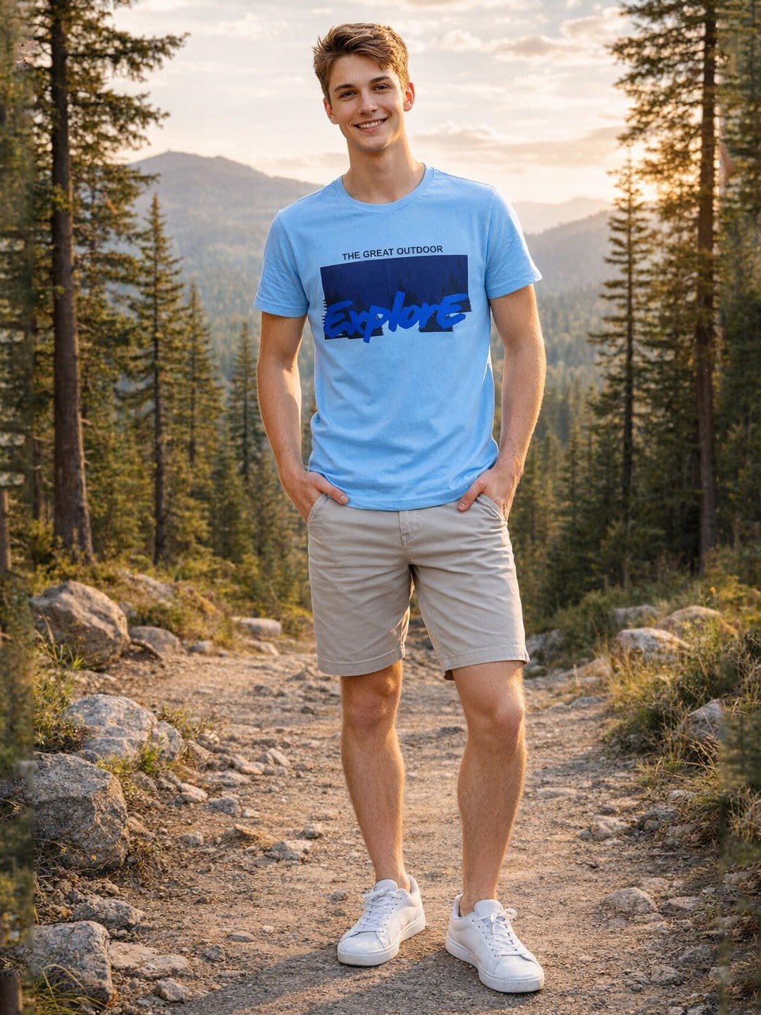 The Roadster Lifestyle Co Printed Cotton Round Neck T-shirt - view 1