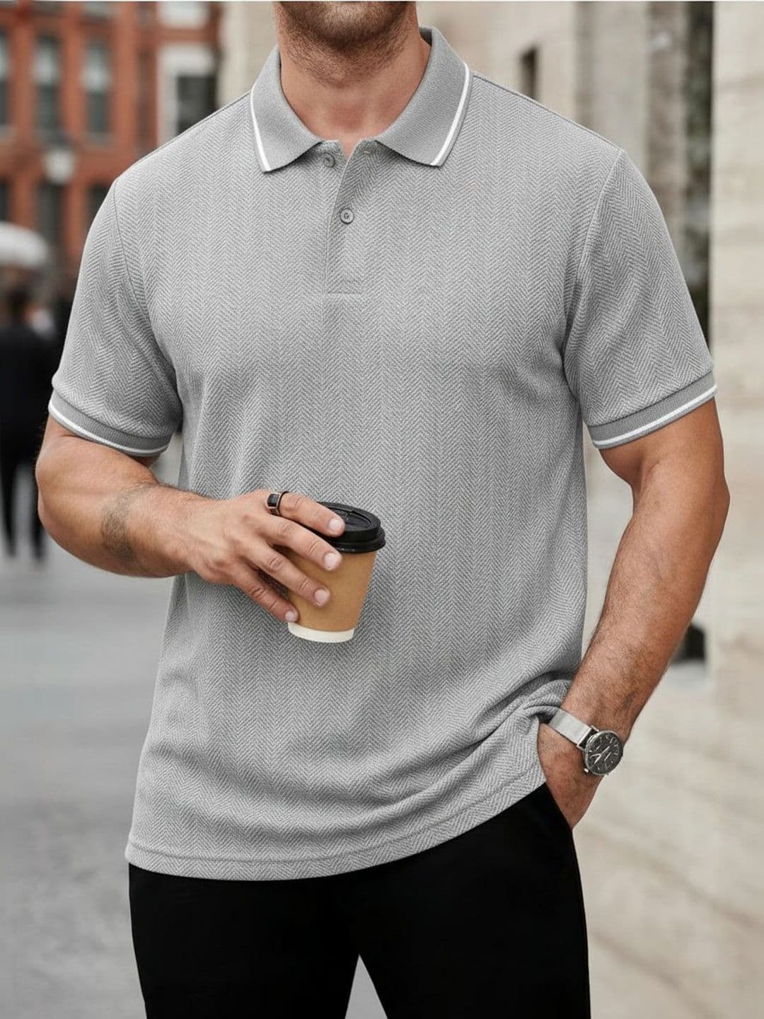 MACK JONNEY Men Polo Collar T-shirt - view 1