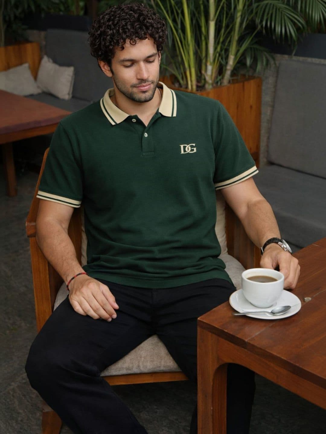 DAMN GUD DG Men Brand Logo Polo Collar T-shirt - view 1