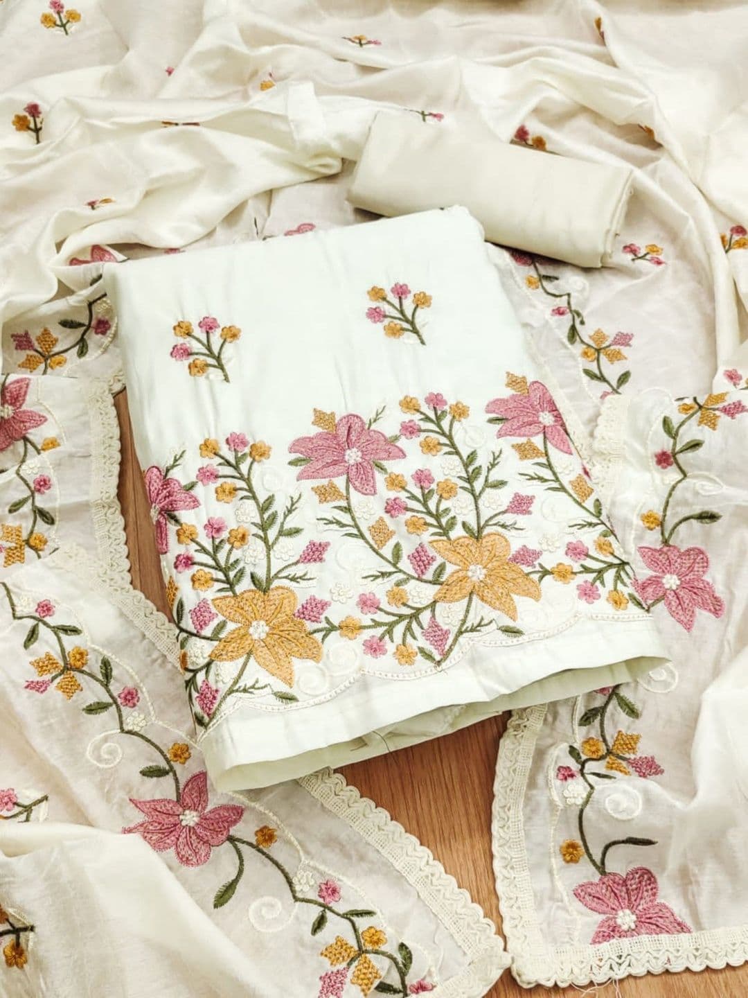 Dhaaga Ghar Embroidered Unstitched Dress Material - view 1