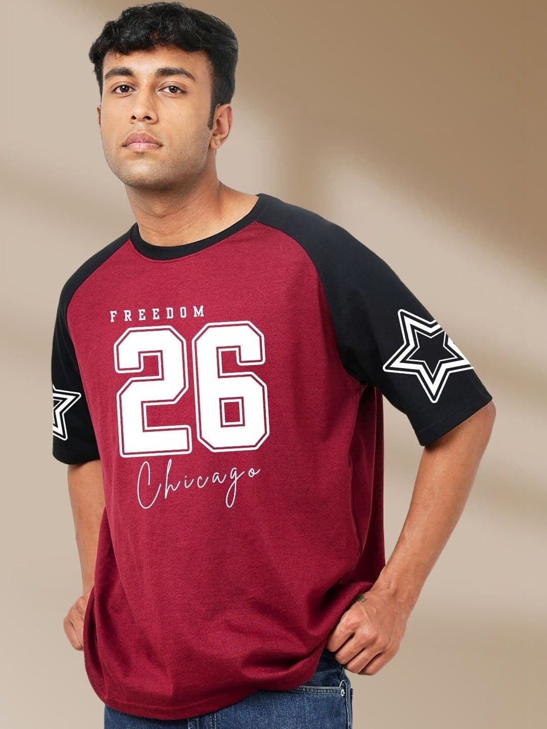 Cool Plus Men Typography Colourblocked T-shirt - view 1