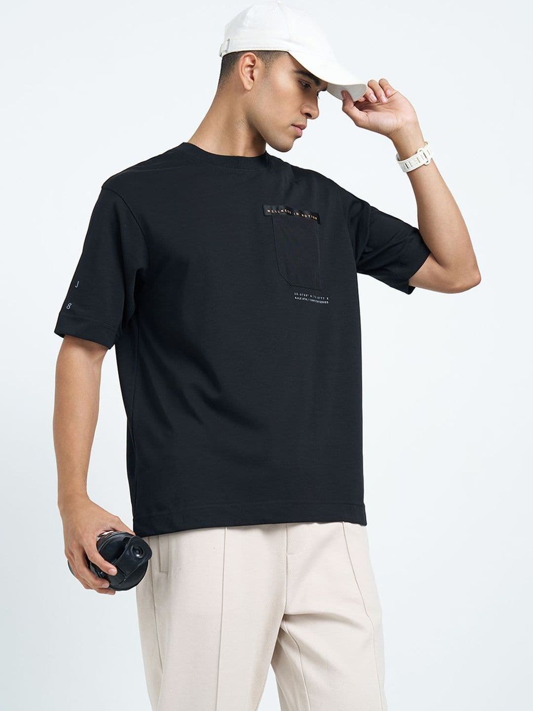 Ajile by Pantaloons Men Typography Printed Pockets T-shirt - view 1