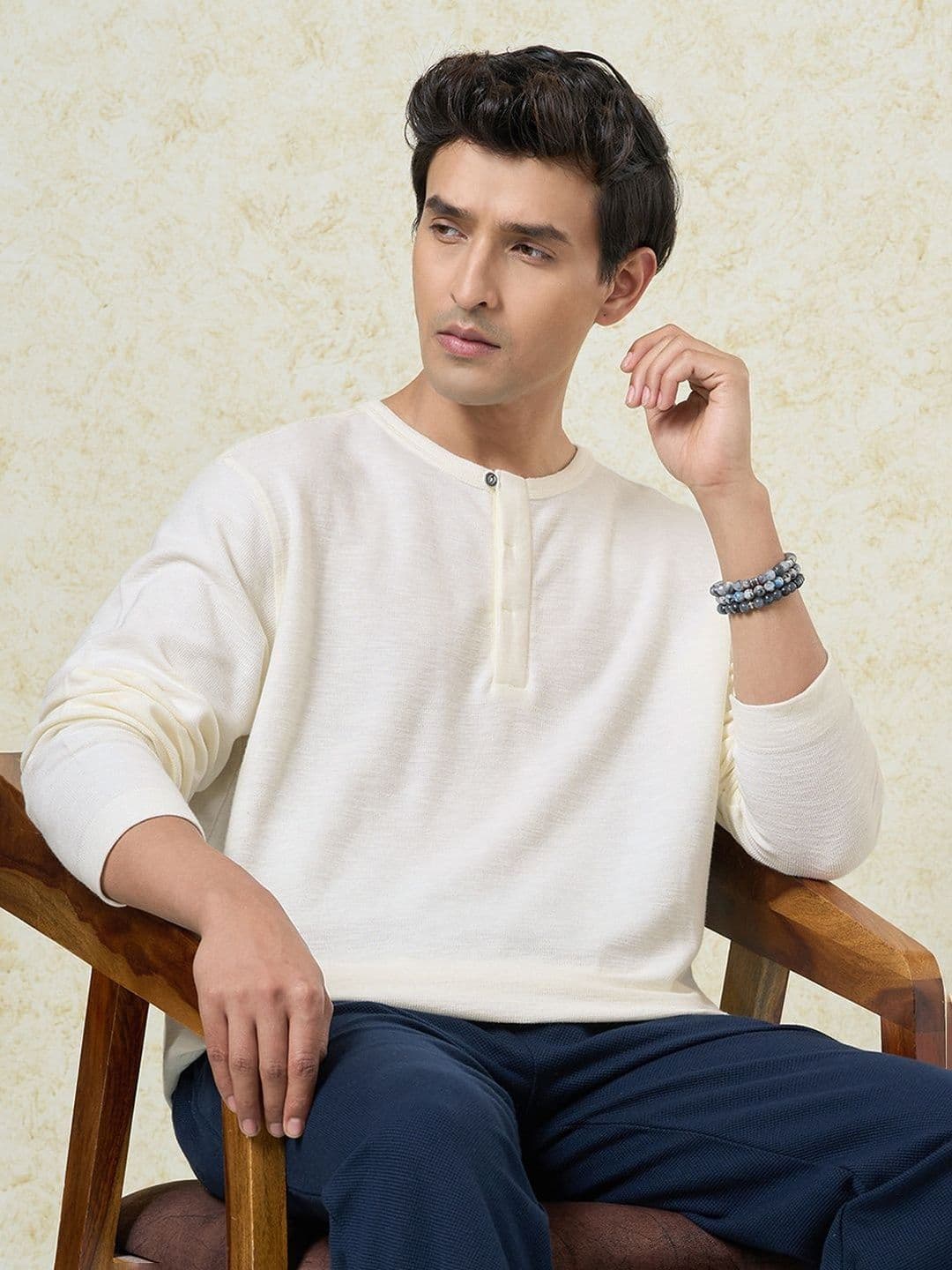 7 Alt by Pantaloons Men Henley Neck T-shirt - view 1