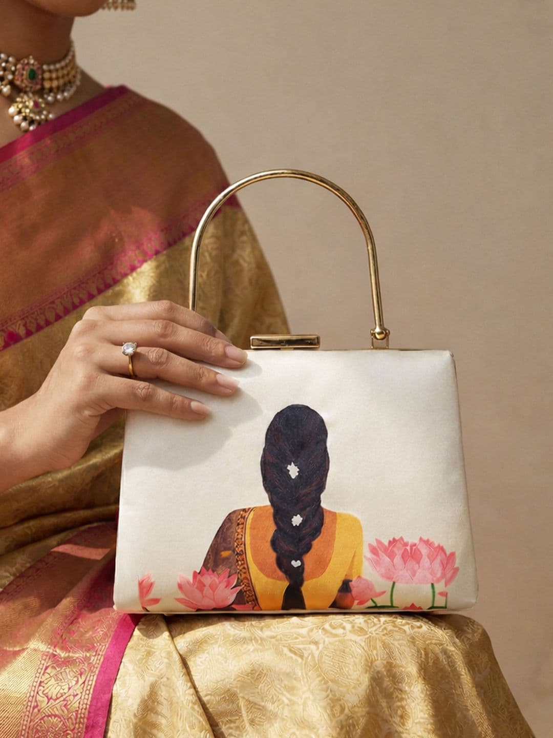 ARTKLIM Flower Lady Printed Box Clutch - view 1