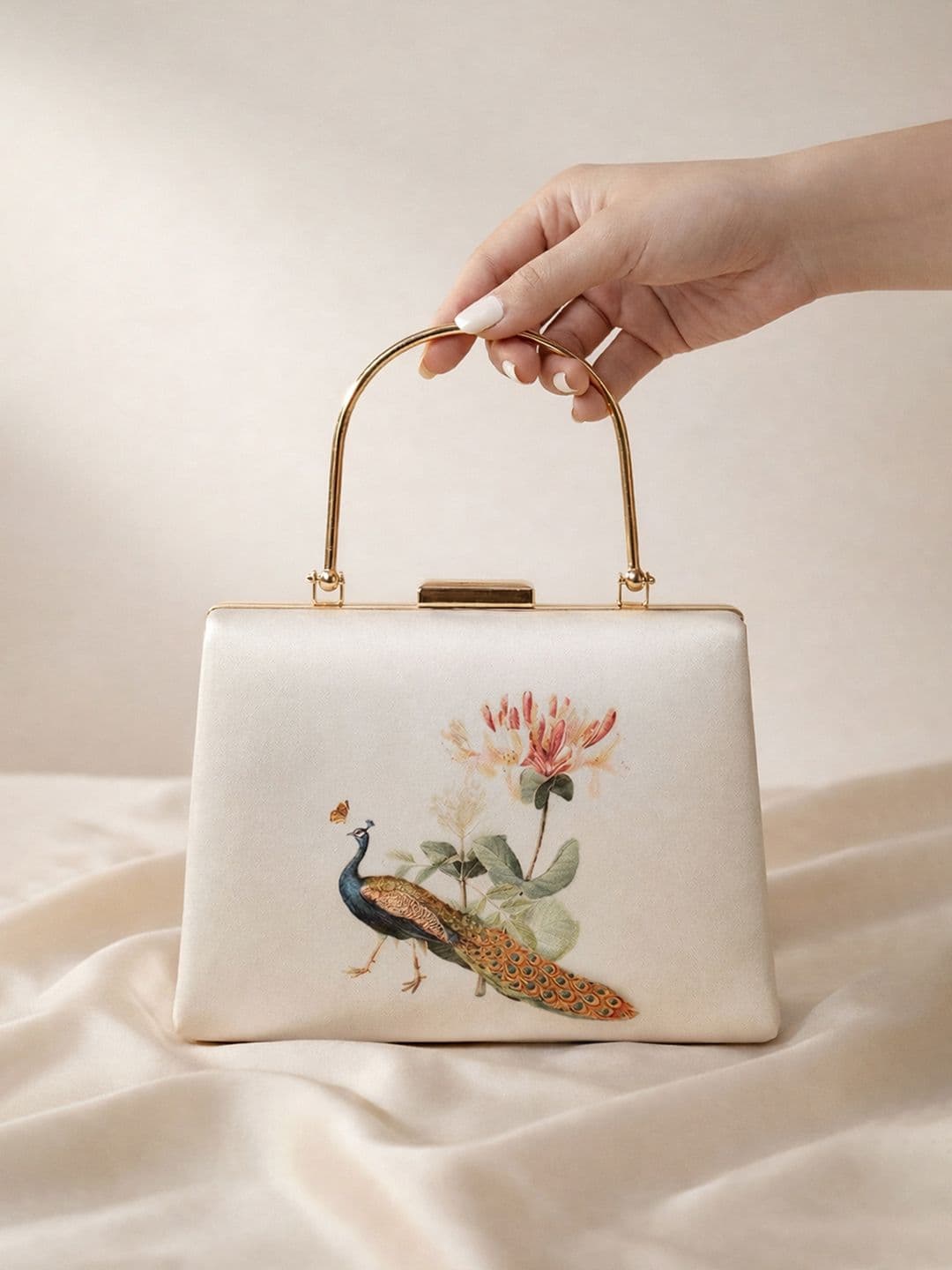 ARTKLIM Peacock With Flower Printed Box Clutch - view 1