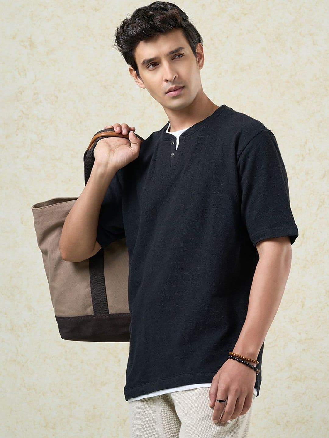 7 Alt by Pantaloons Men Henley Neck T-shirt - view 1