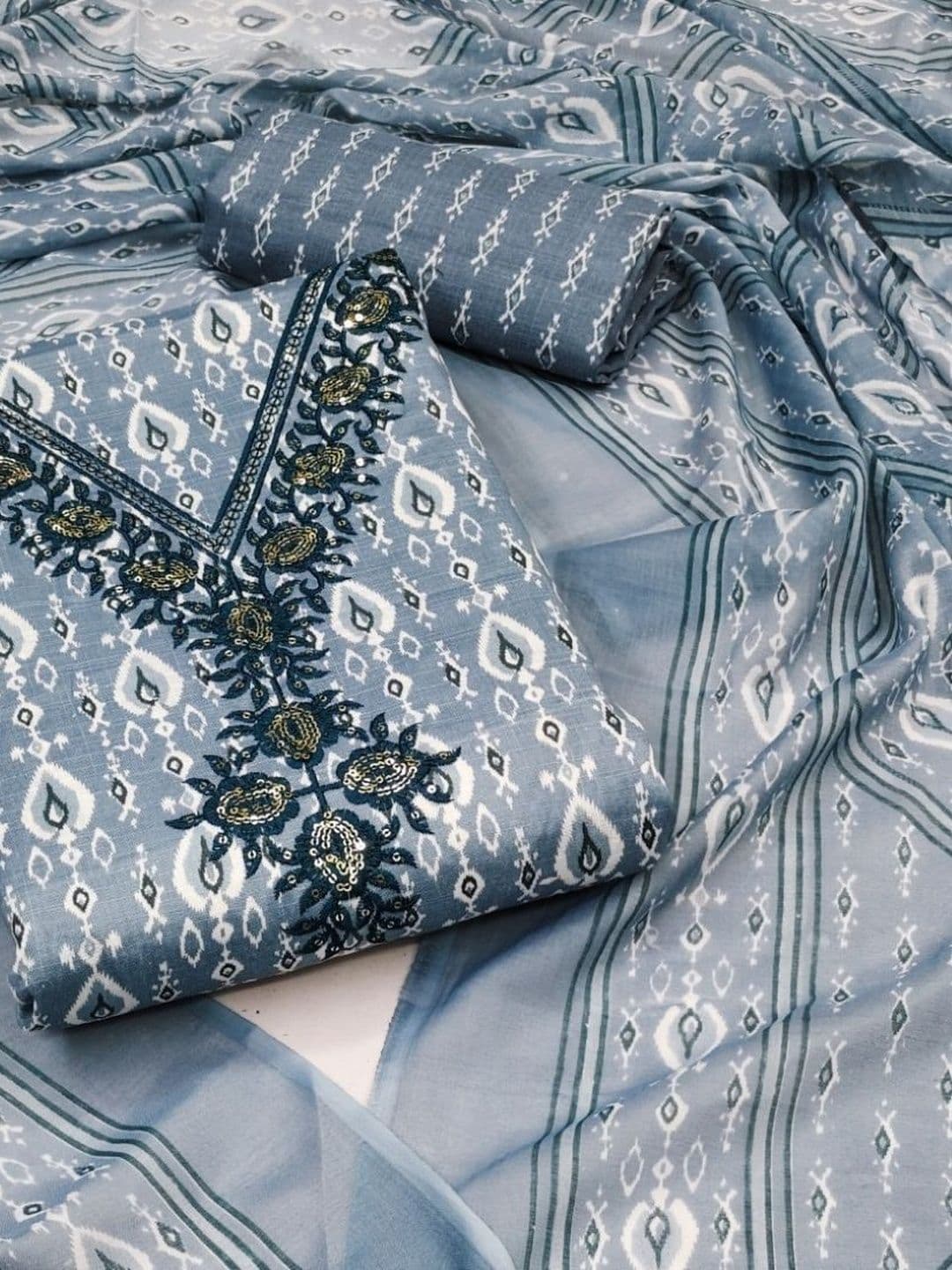 Dhaaga Ghar Printed Unstitched Dress Material - view 1