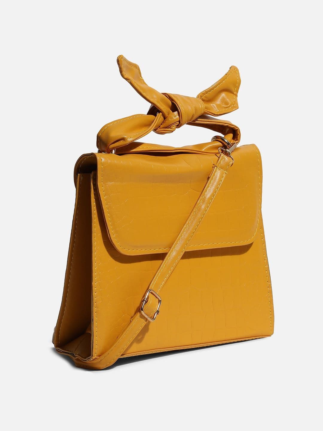 HAUTE SAUCE Textured PU Structured Sling Bag with Bow Detail - view 1