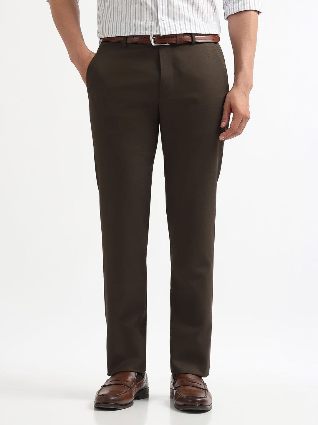 Arrow Men Hudson Tailored Fit Textured Formal Trousers - view 1