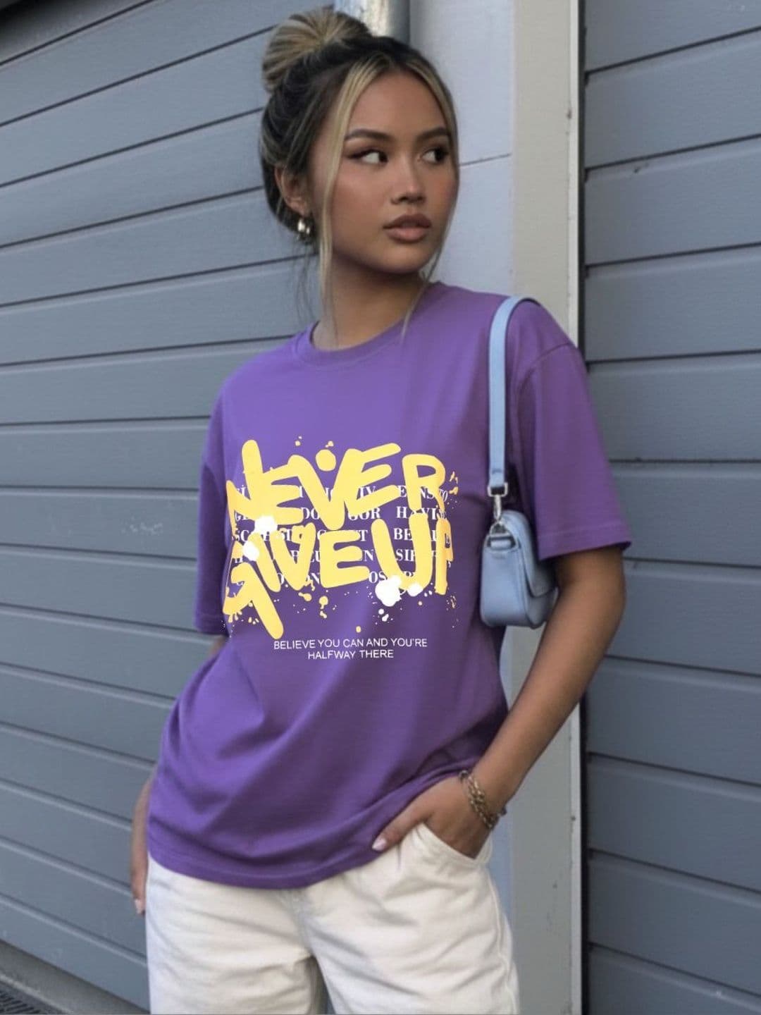 Rigo Unisex Typography Printed Drop-Shoulder Sleeves T-shirt - view 1