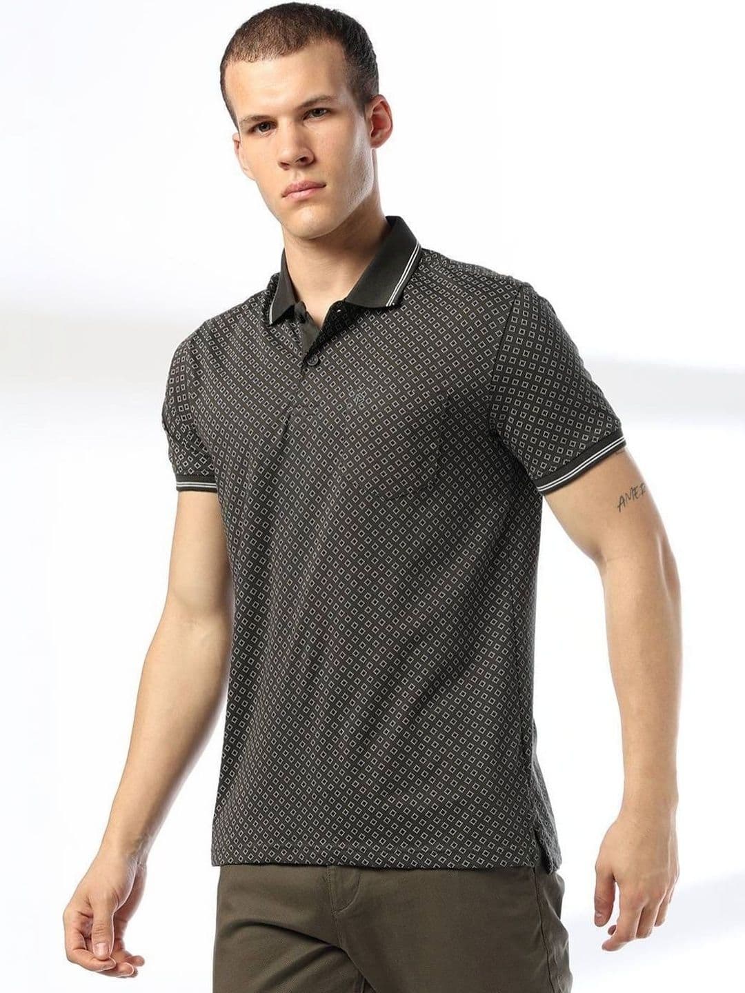John Players Men Printed Polo Collar Slim Fit T-shirt - view 1