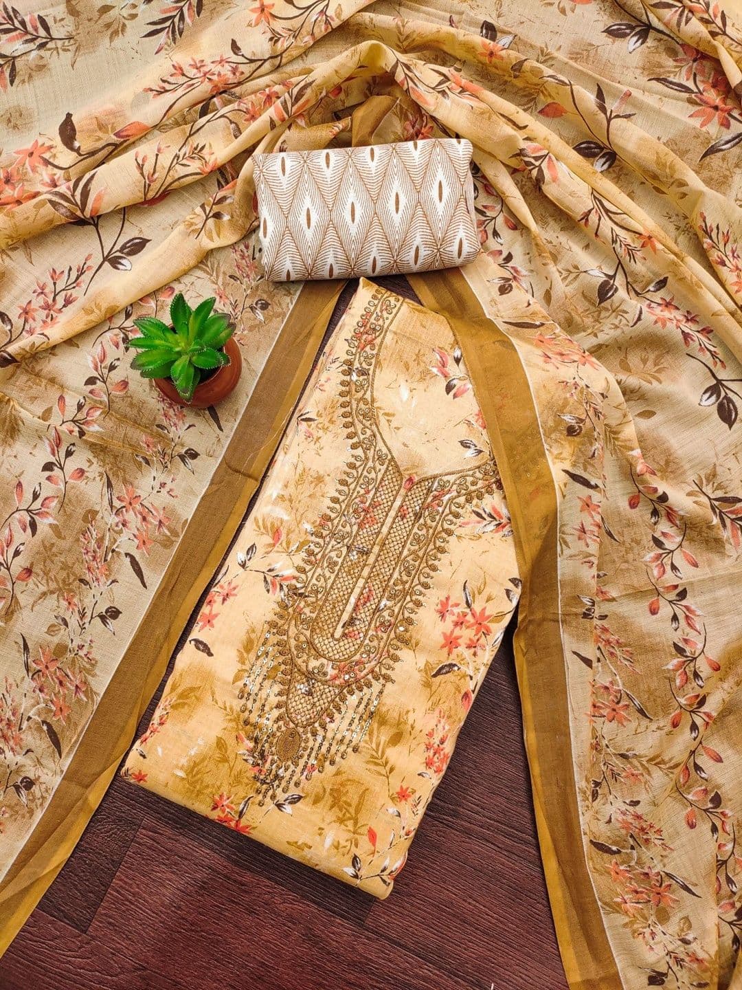 Dhaaga Ghar Printed Unstitched Dress Material - view 1