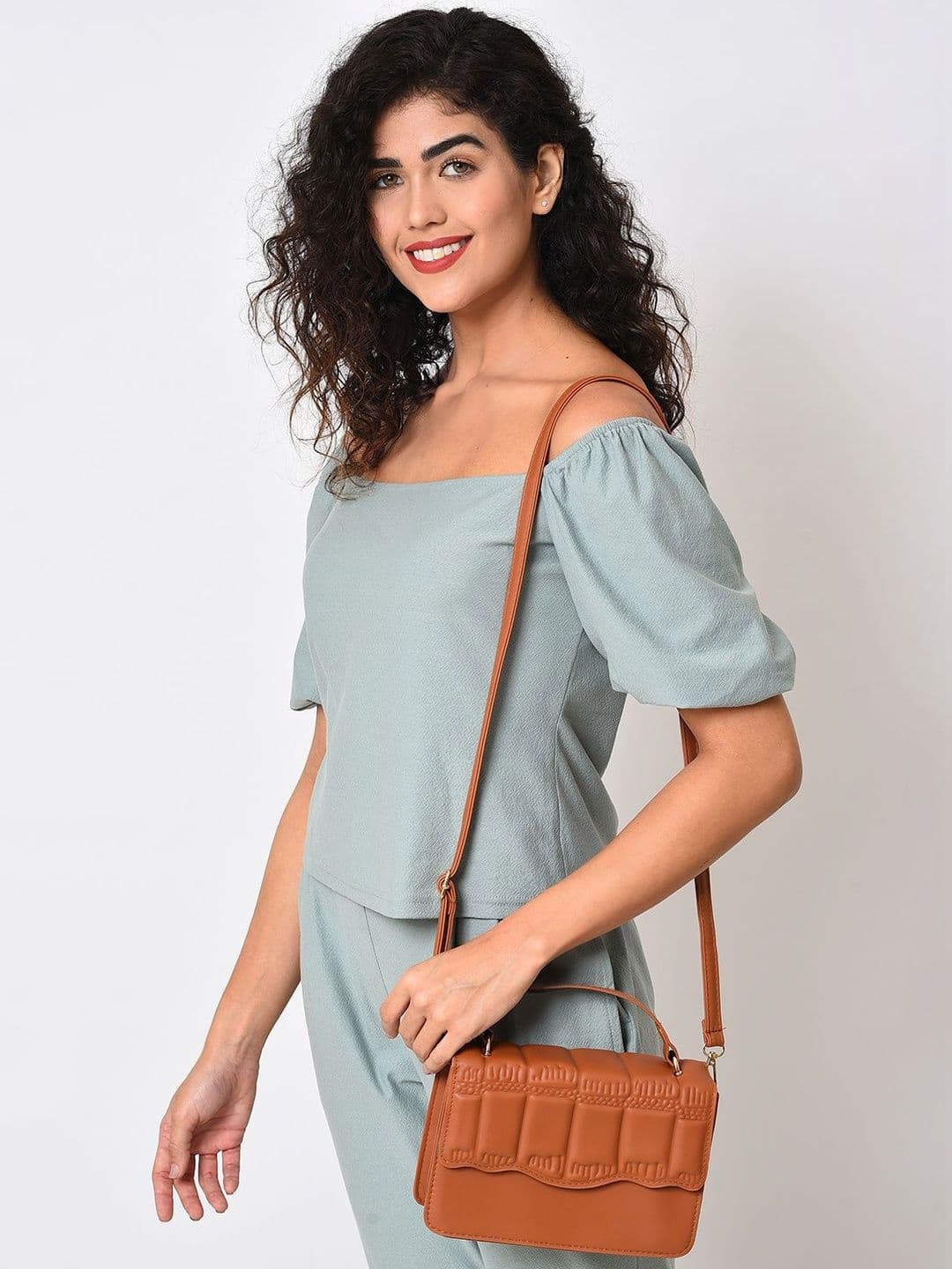 HAUTE SAUCE Textured PU Sling Bag with Quilted - view 1