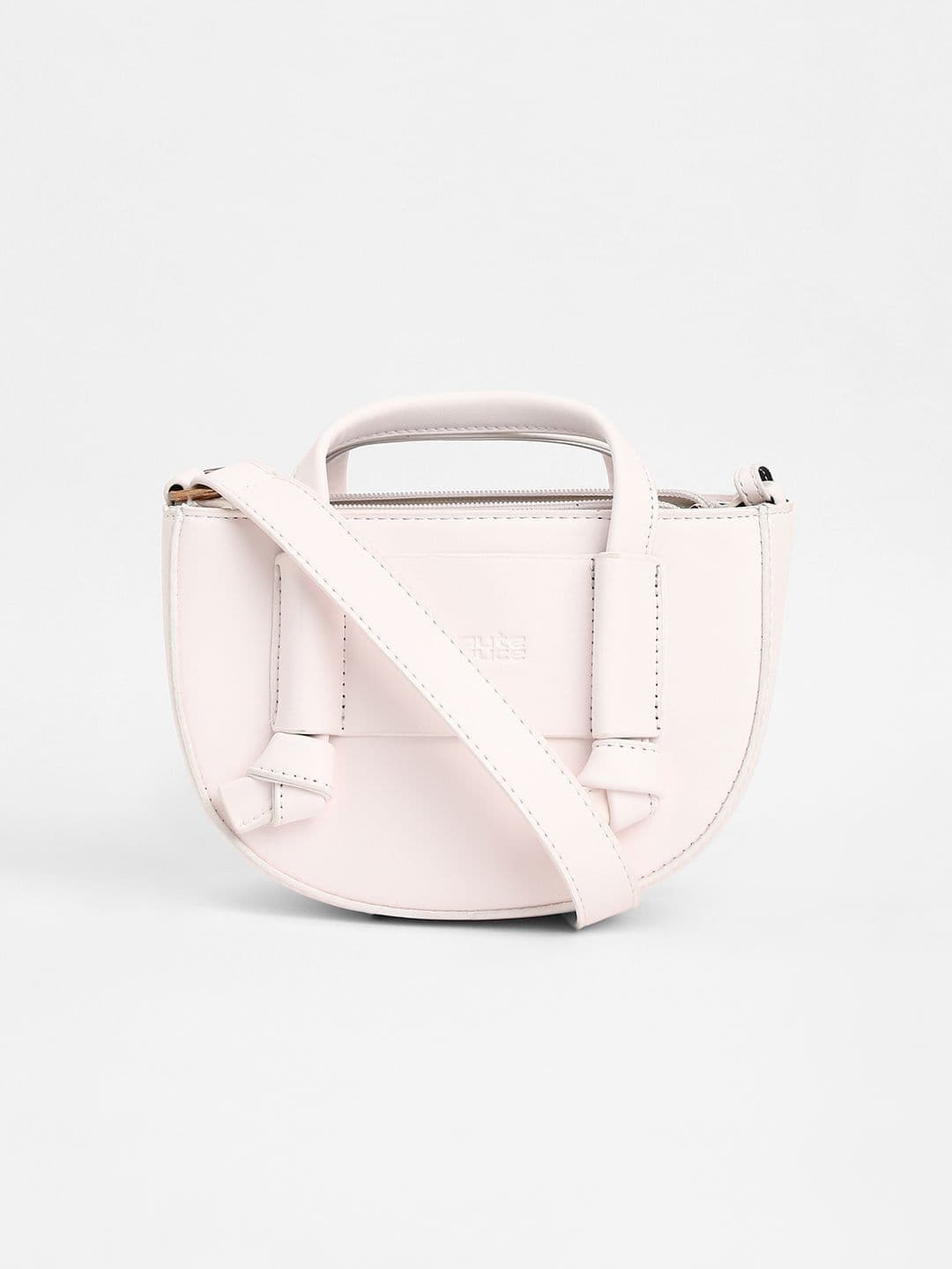 HAUTE SAUCE Leather Half Moon Sling Bag with Bow Detail - view 1