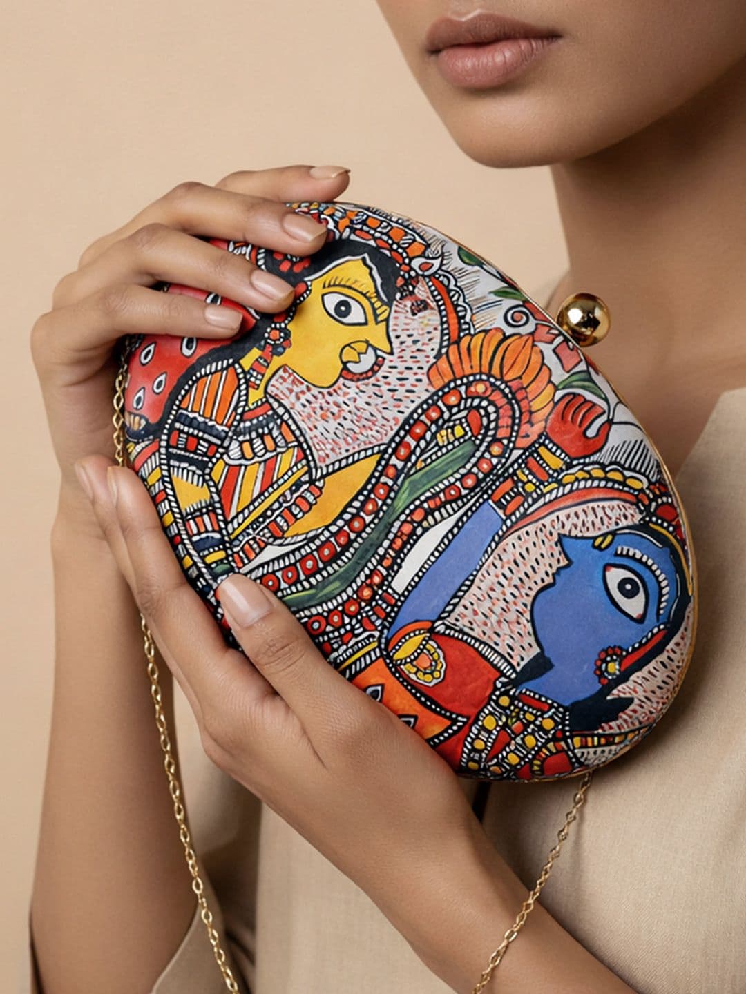 ARTKLIM Red & Blue Printed Box Clutch - view 1