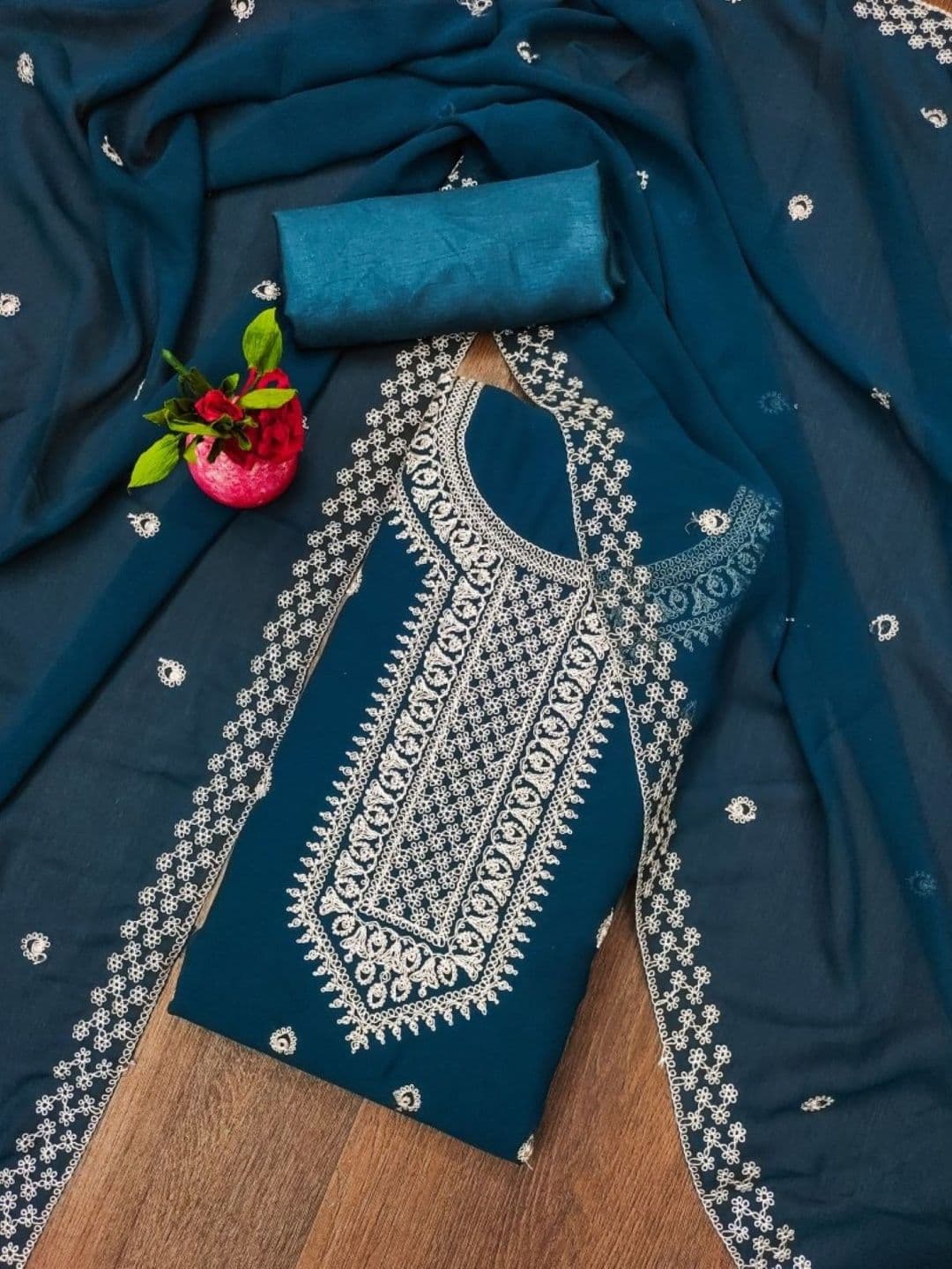 Dhaaga Ghar Embroidered Unstitched Dress Material - view 1