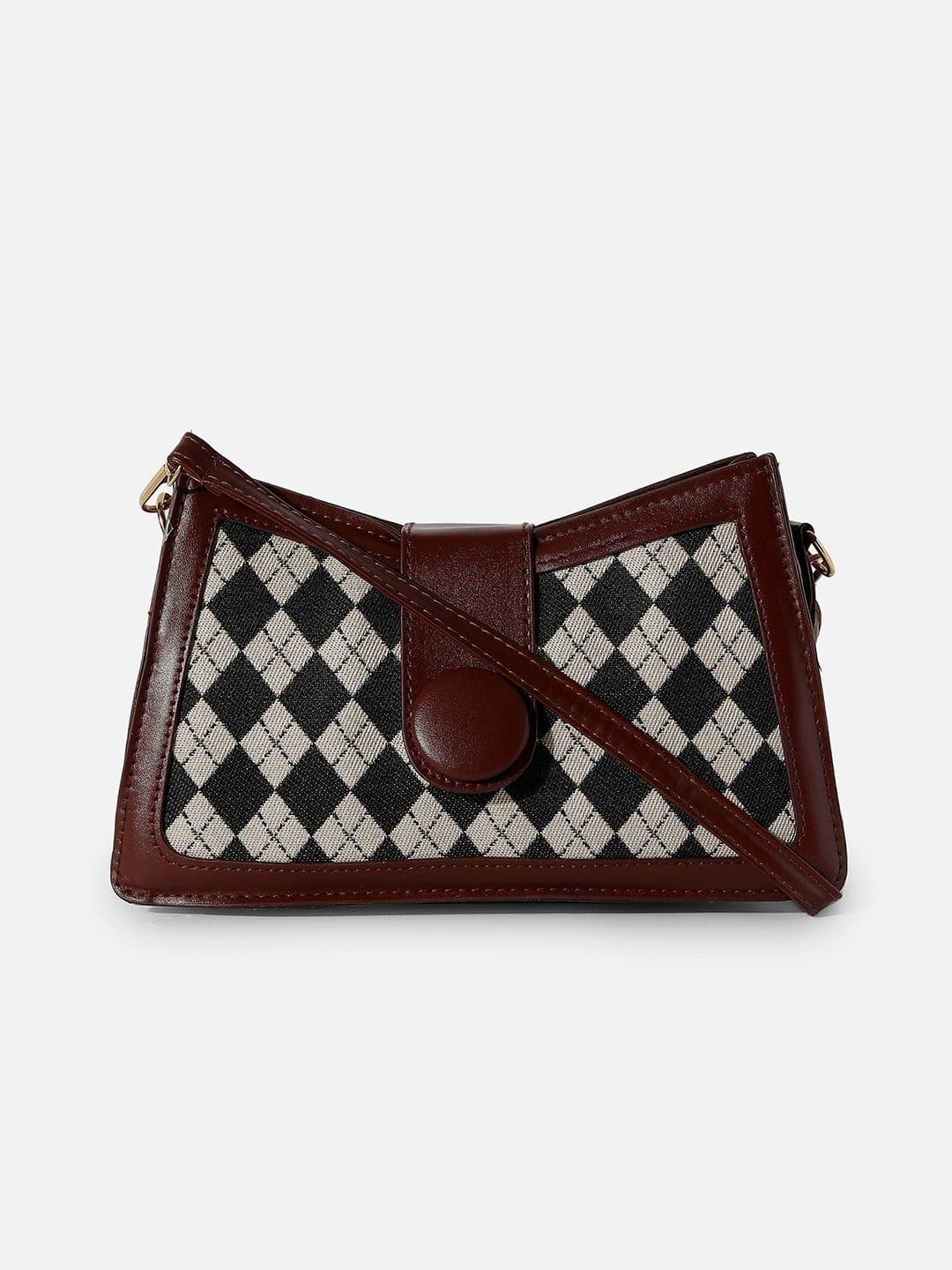 HAUTE SAUCE Geometric Printed PU Structured Sling Bag - view 1