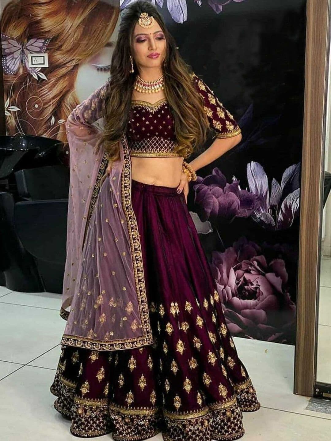 SIDDESHWARY FAB Embroidered Ready to Wear Lehenga & Blouse With Dupatta - view 1