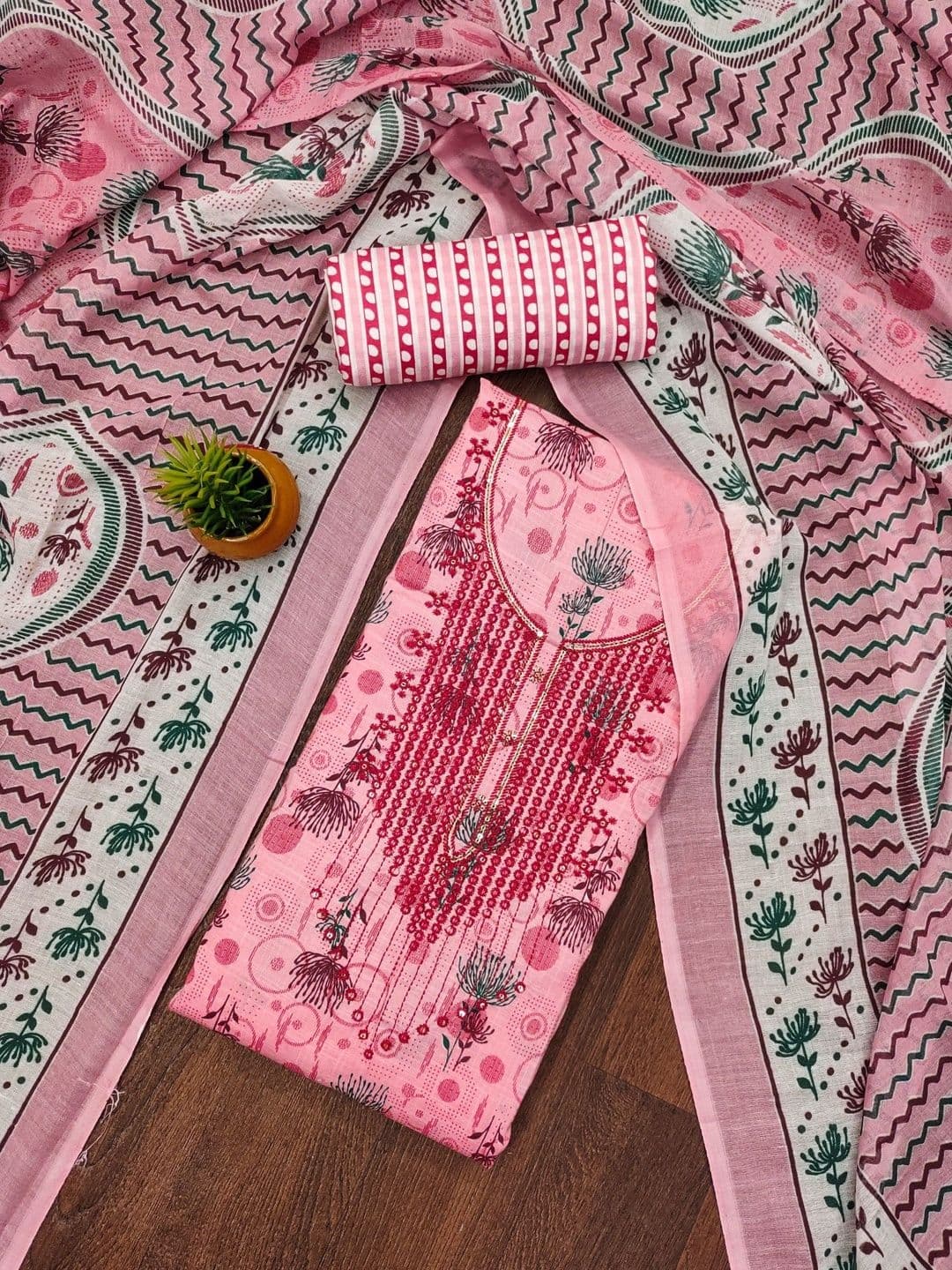 Dhaaga Ghar Printed Pure Cotton Unstitched Dress Material - view 1