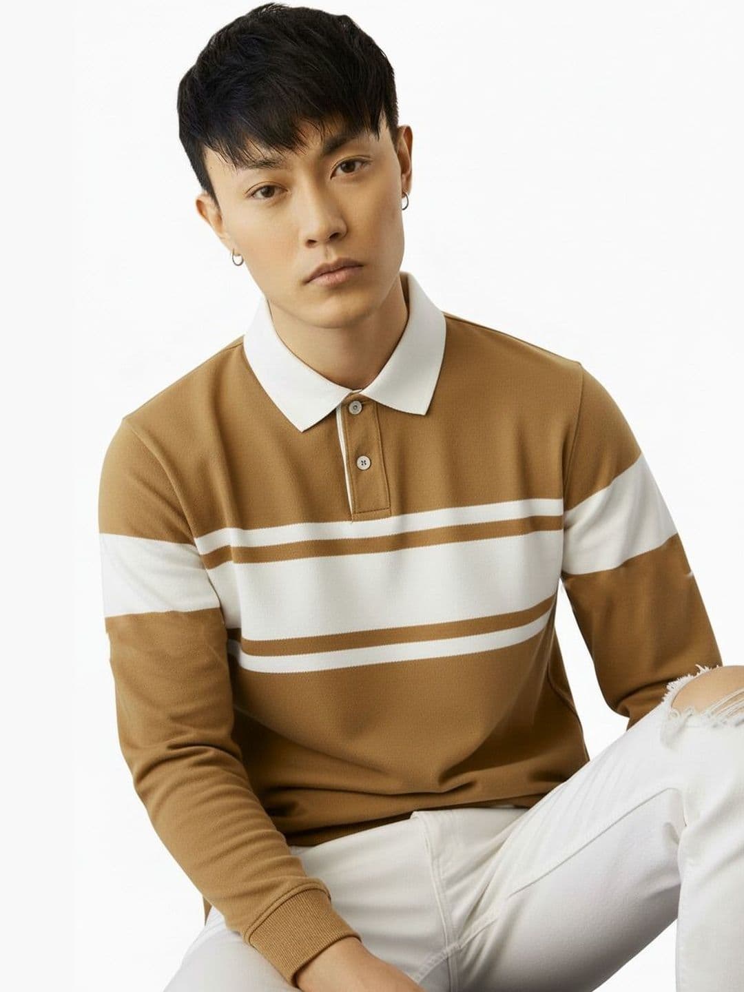 R.Code by The Roadster Life Co. Men Colourblocked Polo Collar T-shirt - view 1