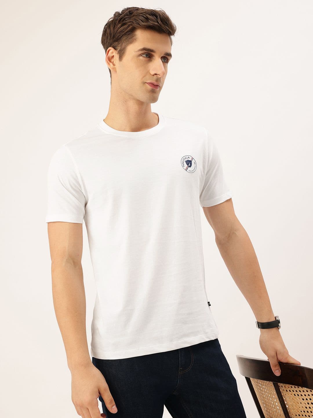 Nautica Brand Logo Printed Pure Cotton T-shirt - view 1