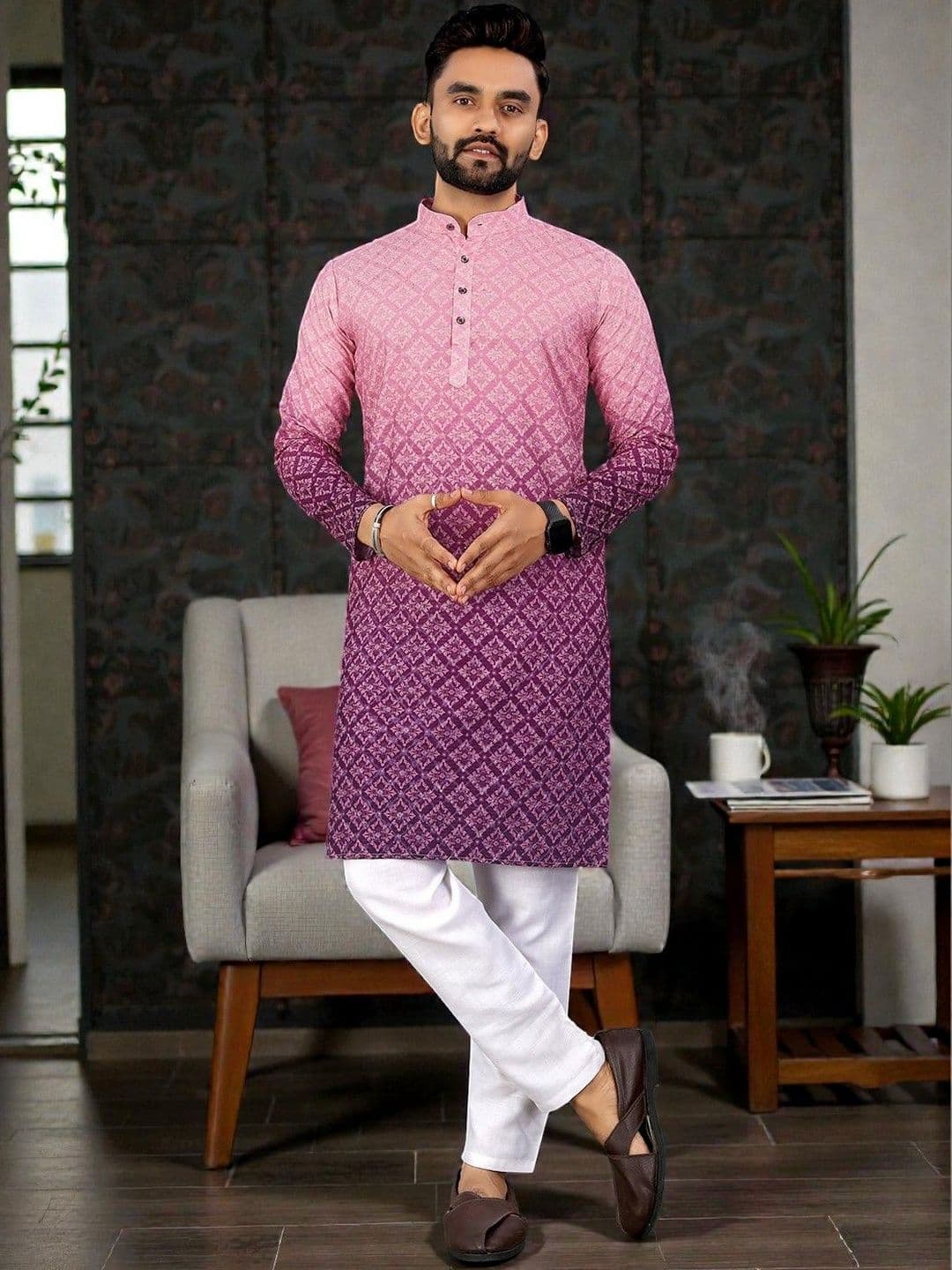 MAITHILI CREATION Men Embroidered Kurta - view 1