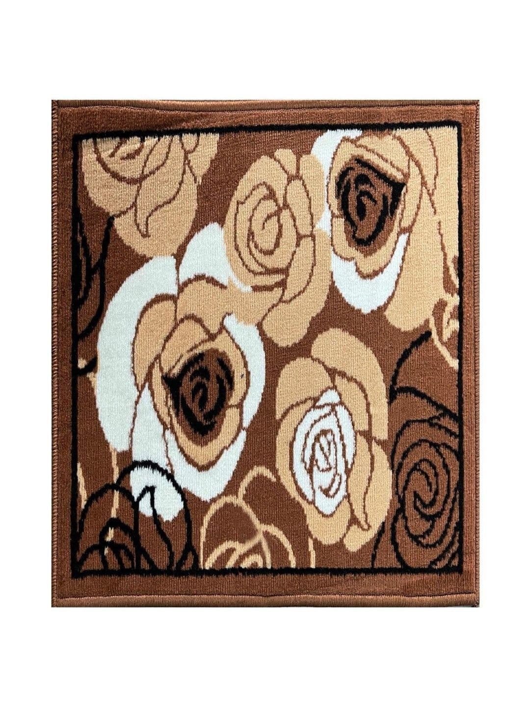 Myntra Elegant Homes Brown & Beige Floral-Patterned Rectangular Anti-Skid Doormat - view 1