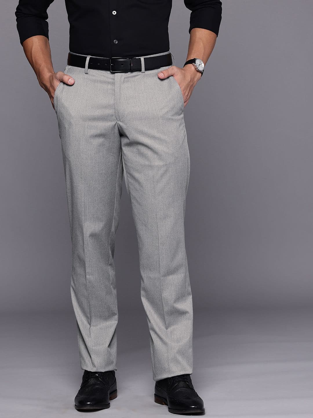 Louis Philippe Men Regular Fit Formal Trousers - view 1