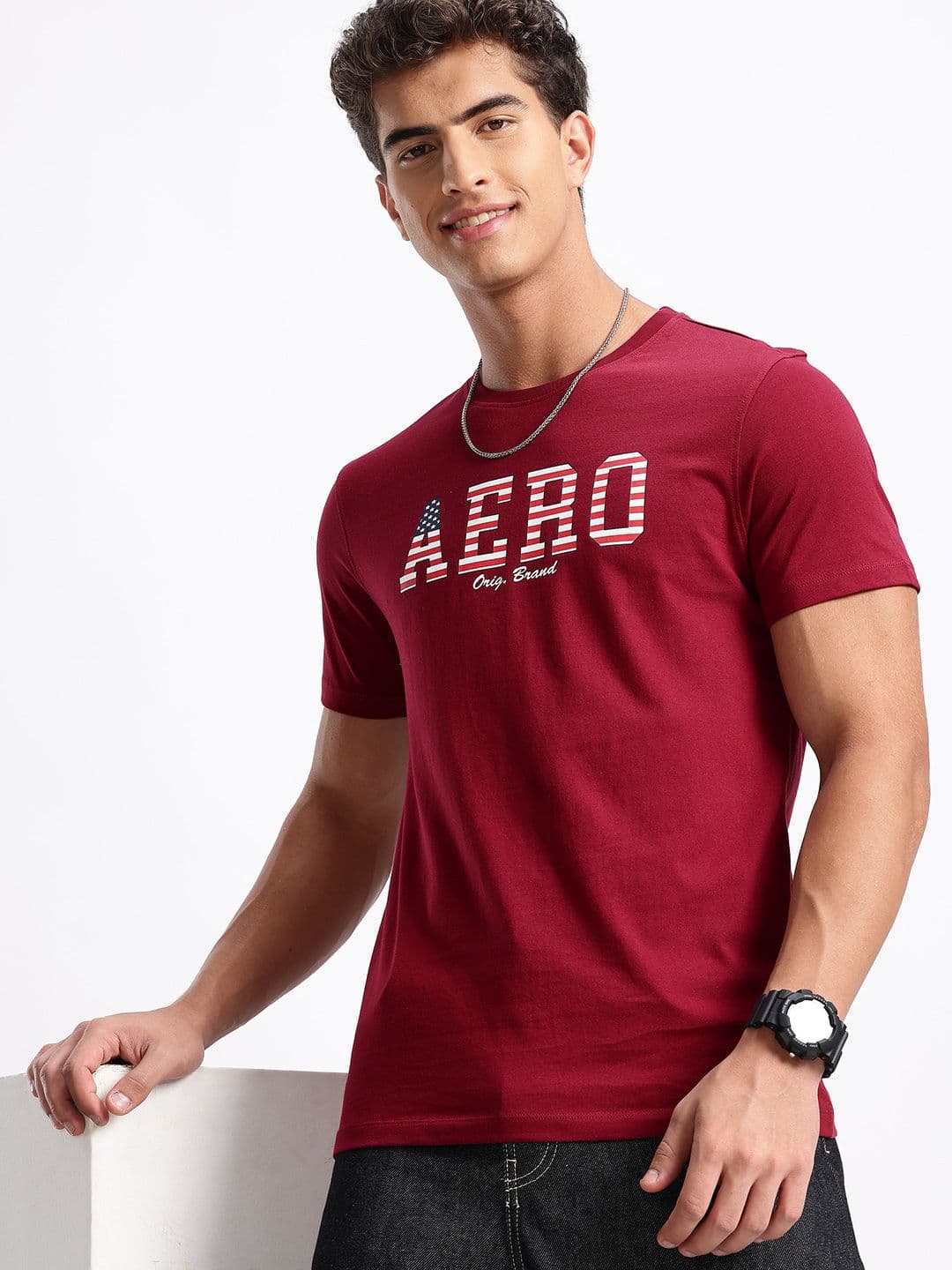 Aeropostale Brand Logo Printed Pure Cotton T-shirt - view 1