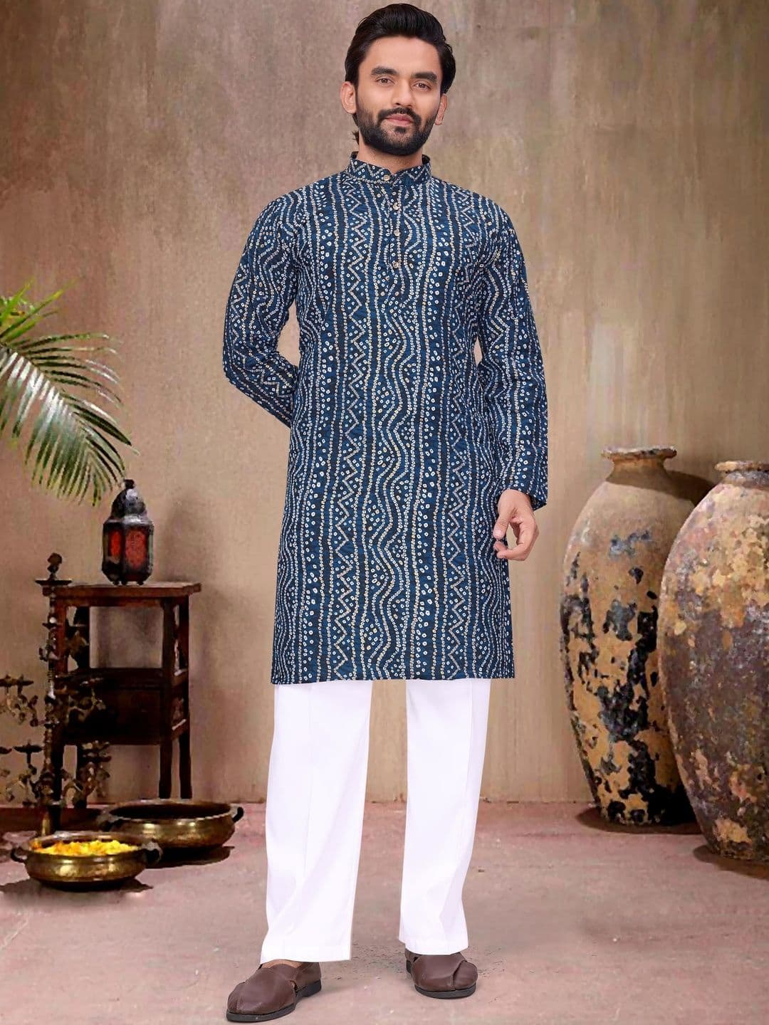 MAITHILI CREATION Men Bandhani Printed Kurta - view 1